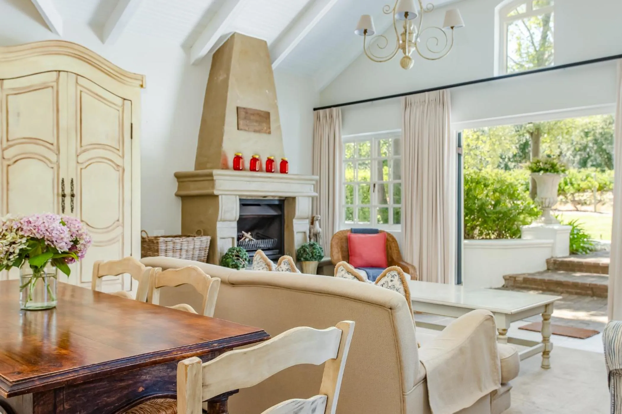 Living room in Franschhoek Rose Cottages