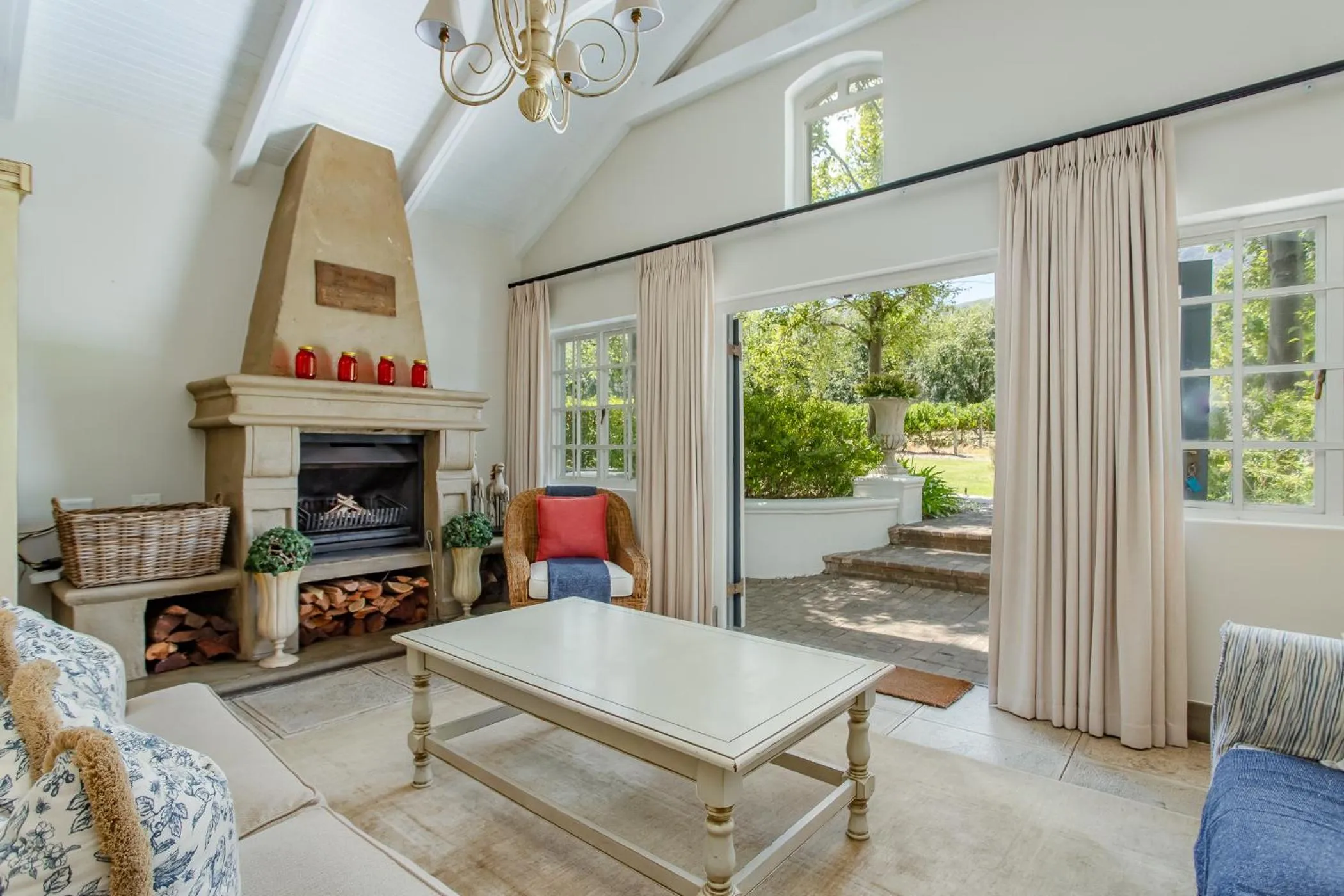 fireplace in Franschhoek Rose Cottages