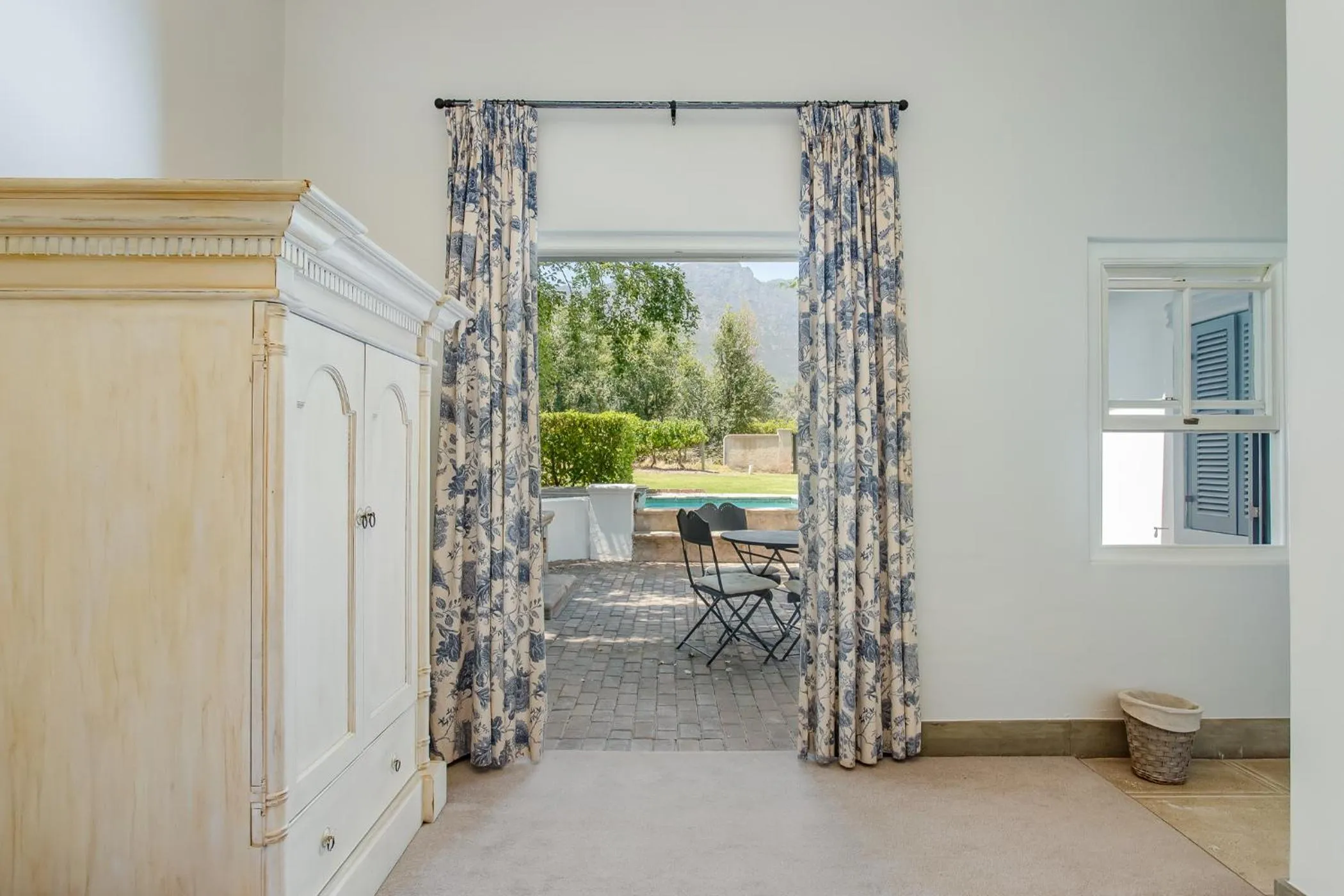 Seating area in Franschhoek Rose Cottages