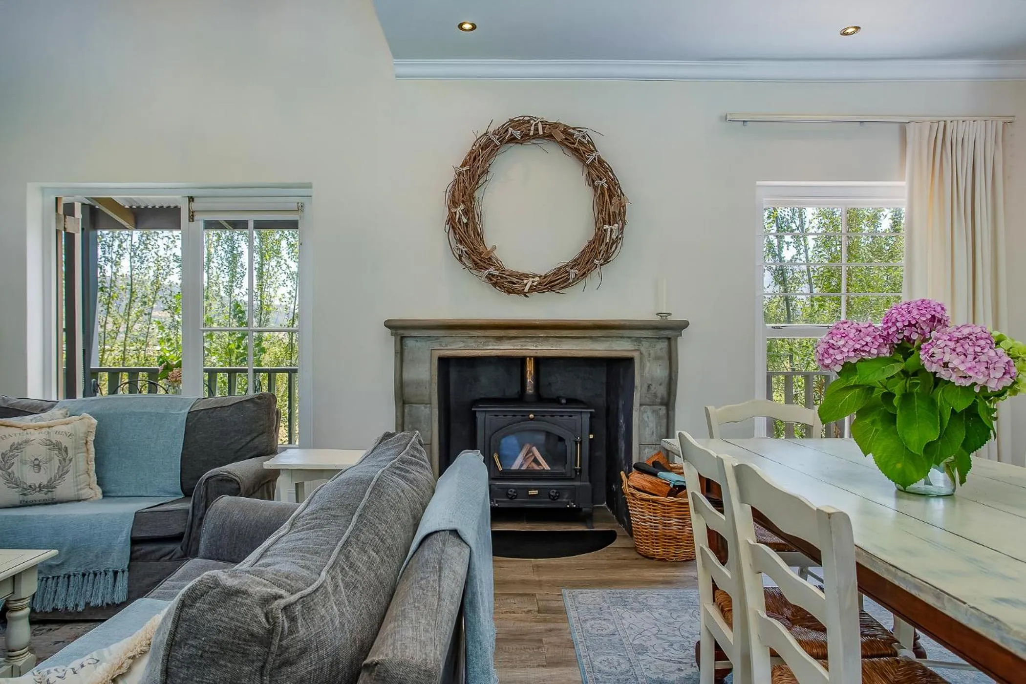 fireplace in Franschhoek Rose Cottages