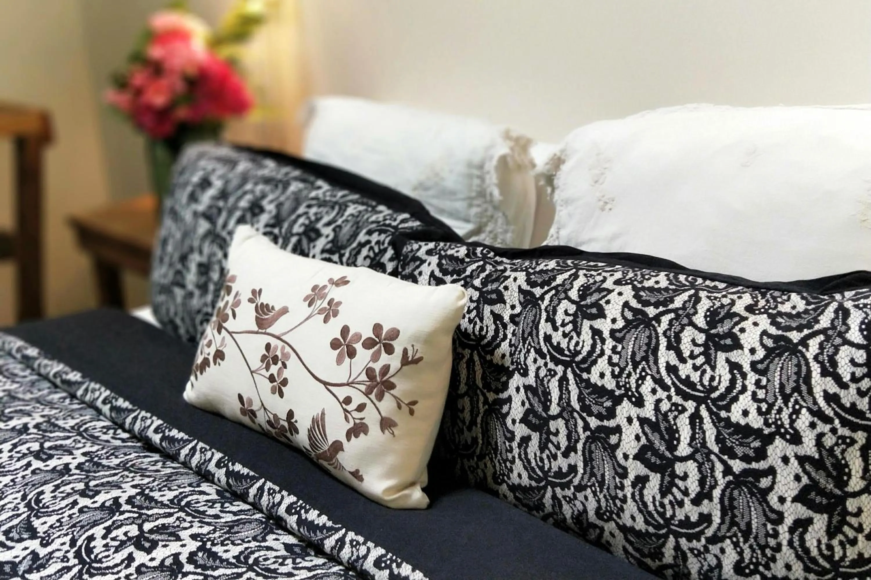 Bed in River Valley Lodge