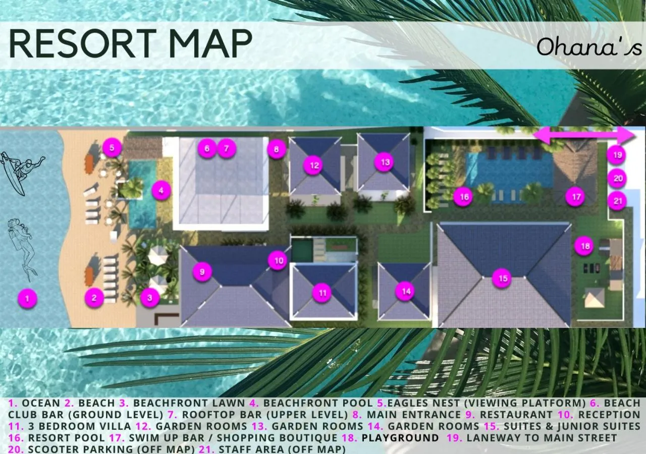 Floor plan in Ohana's Beachfront Resort & Beach Club