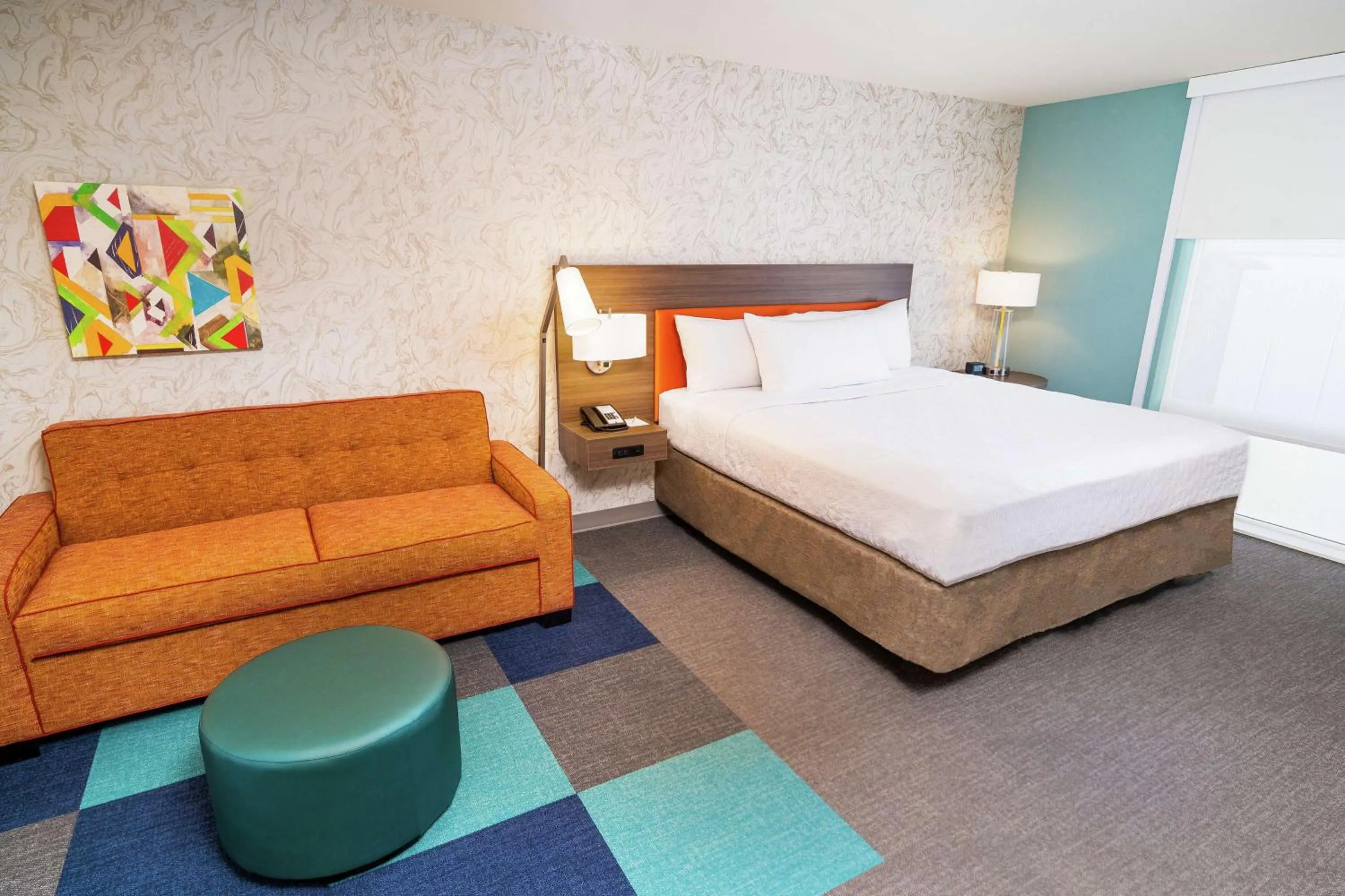 Living room, Bed in Home2 Suites by Hilton Las Vegas Stadium District