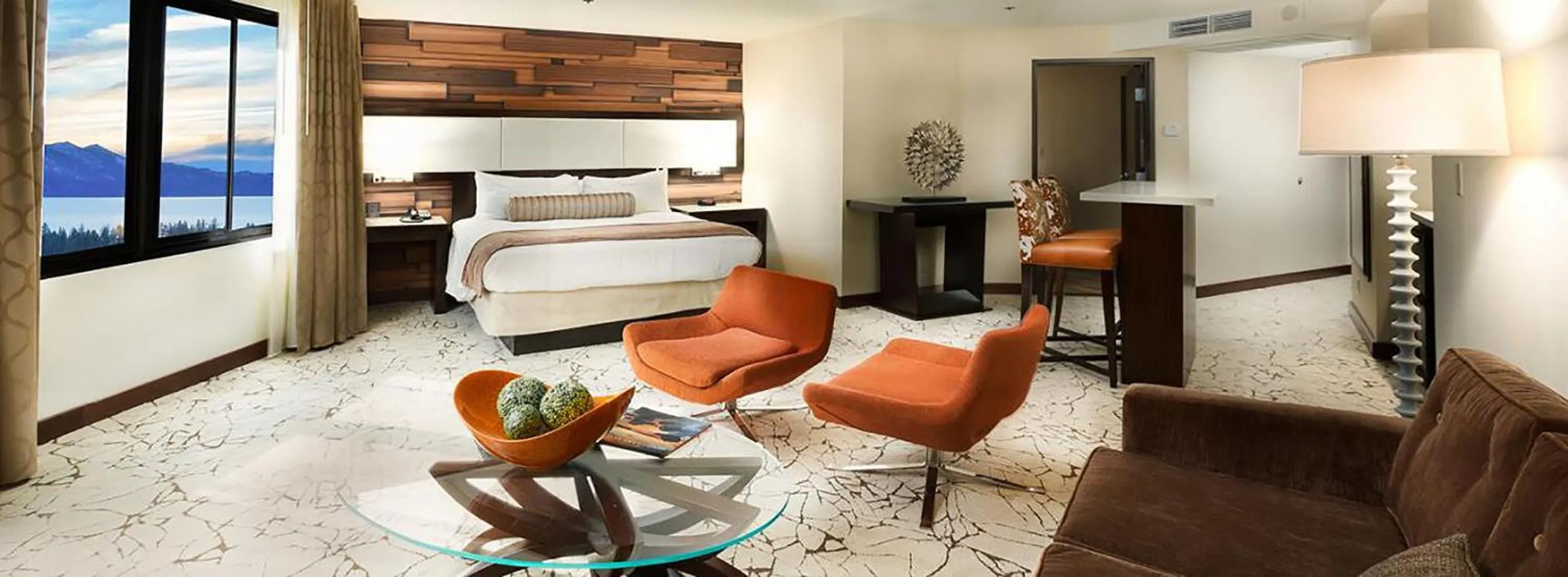 Bed in Bally's Lake Tahoe Casino Resort