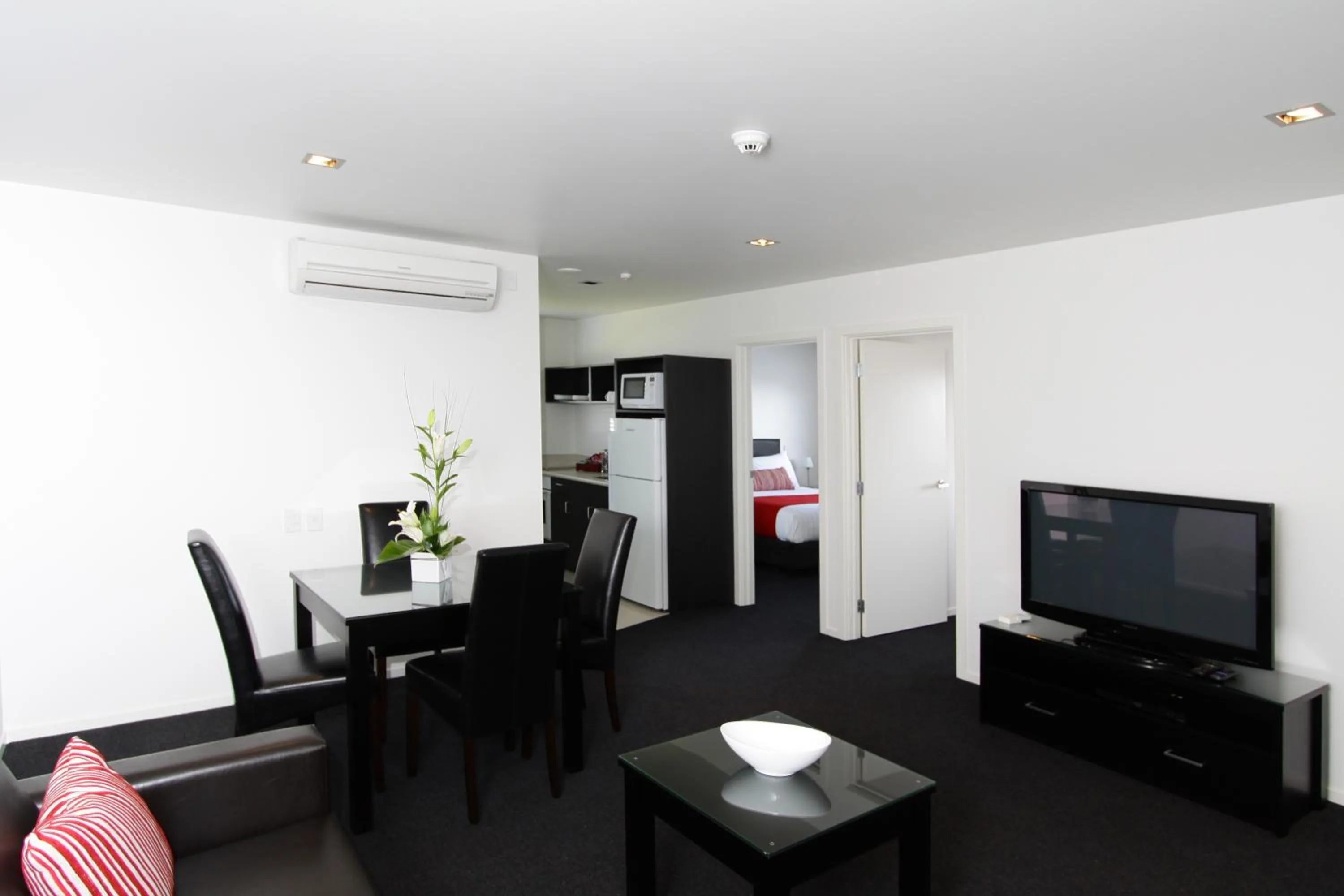 Living room in The Dawson Motel