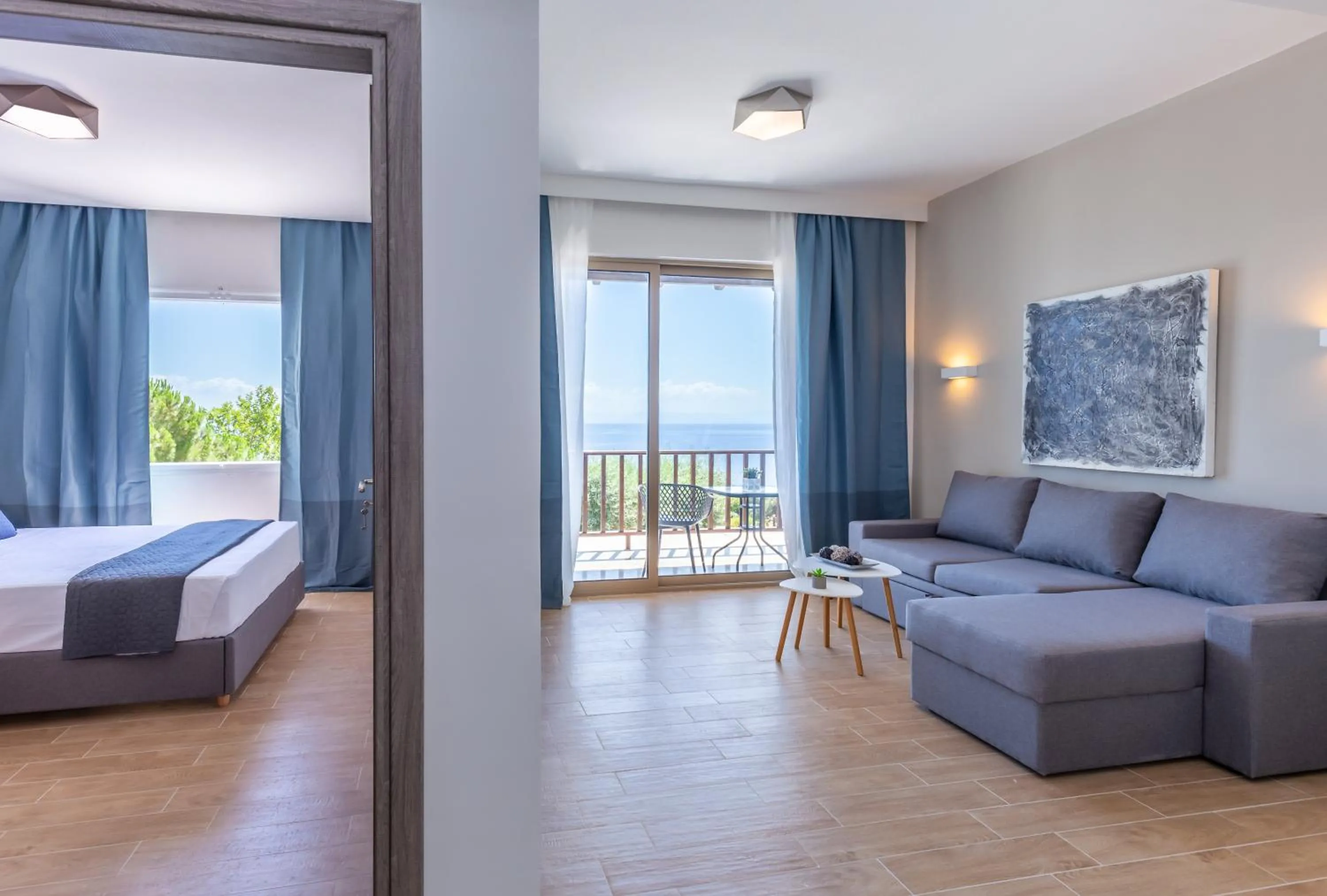 Living room, Bed in Anasa Corfu