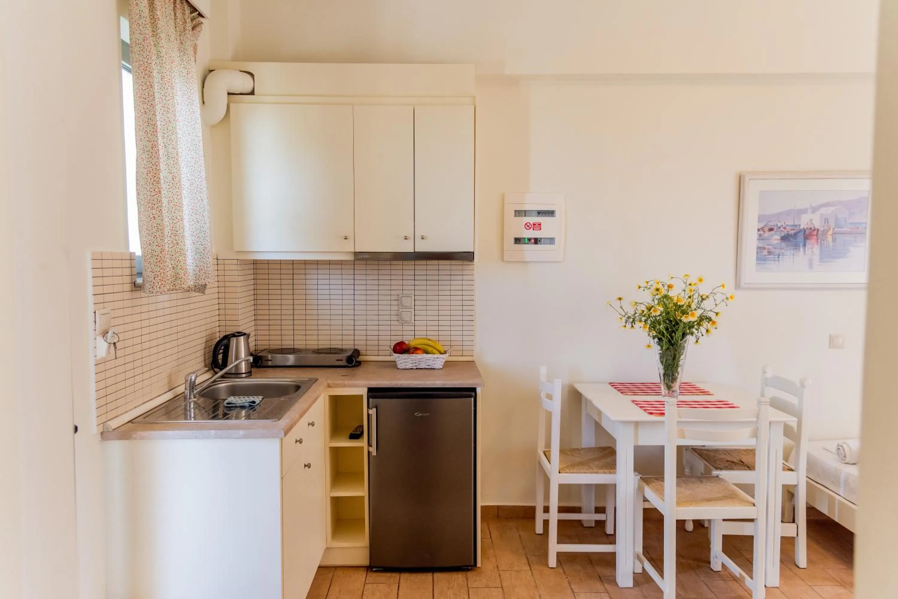 Kitchen or kitchenette in Almyra Apartments & Suites