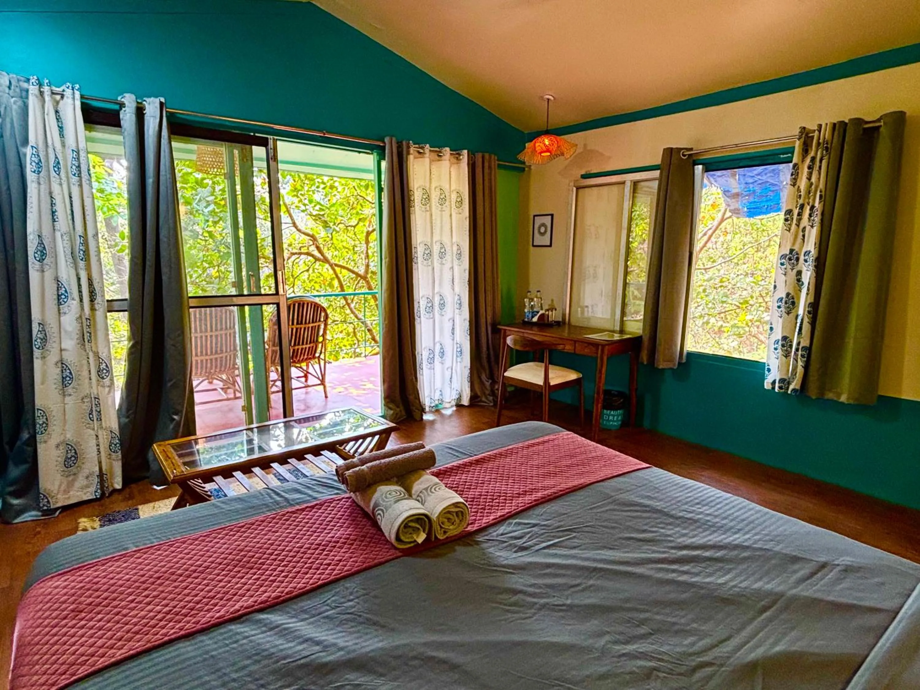 Bed in Samyama Retreat