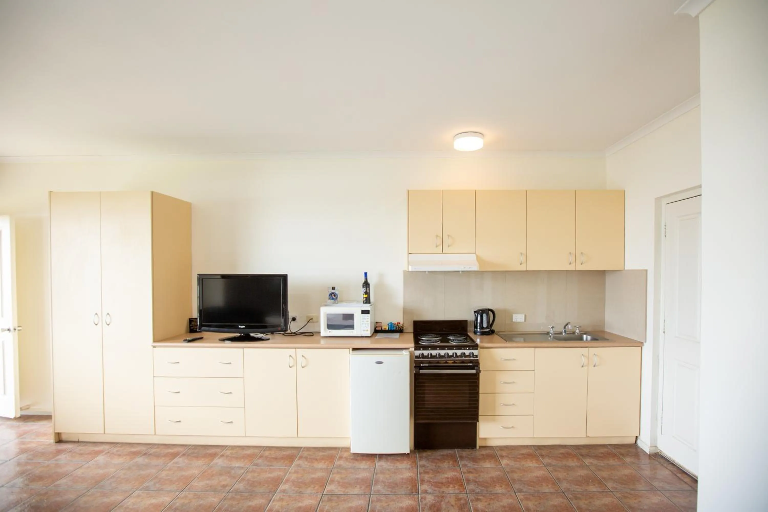 Kitchen or kitchenette in Lakeview Motel and Apartments