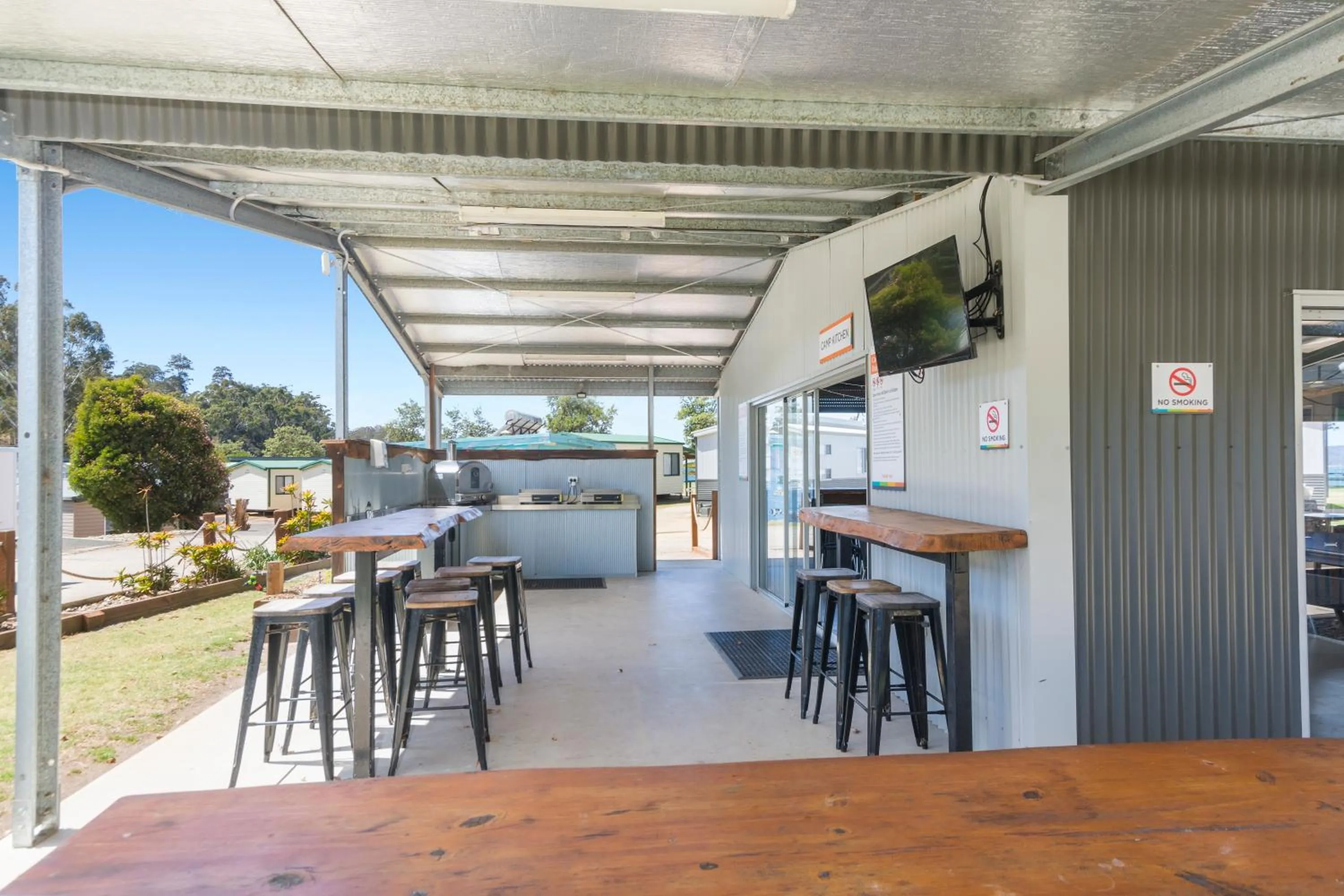 Communal kitchen in Ingenia Holidays Eden Beachfront