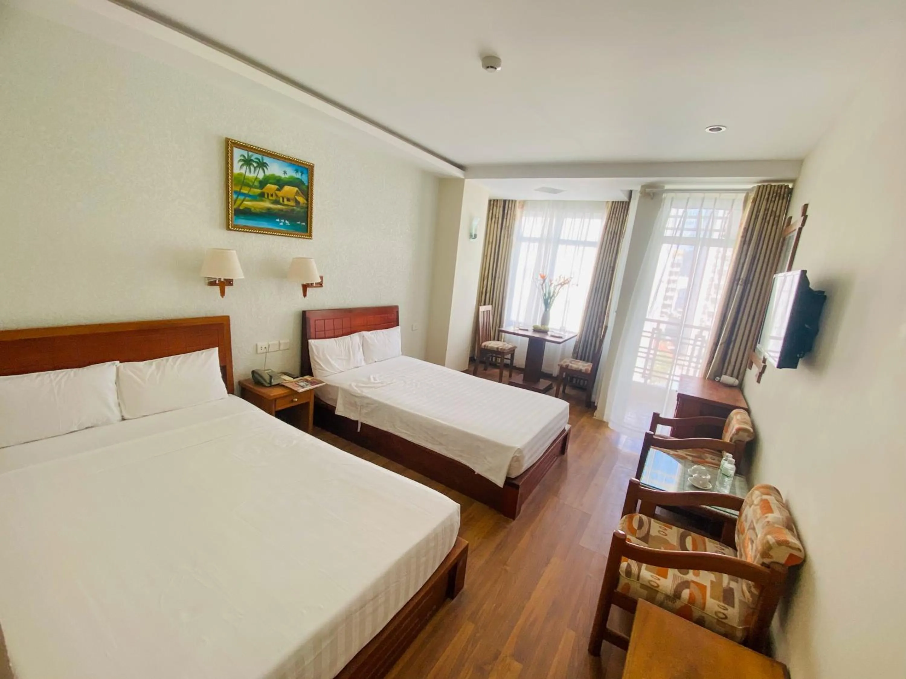 Bed in Golden Sea Hotel