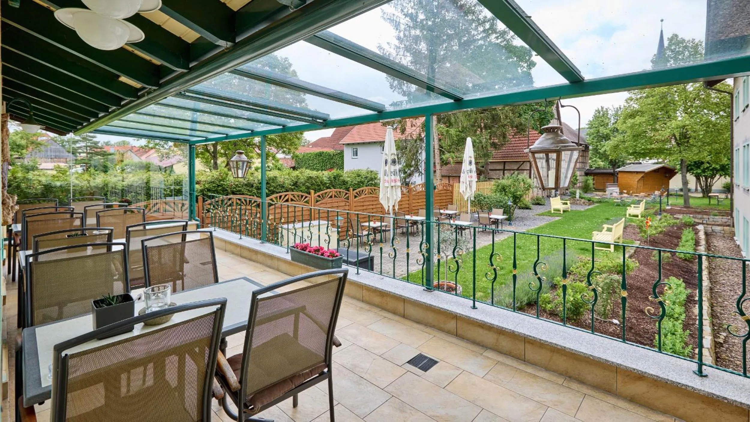 Garden view in Hotel Linderhof