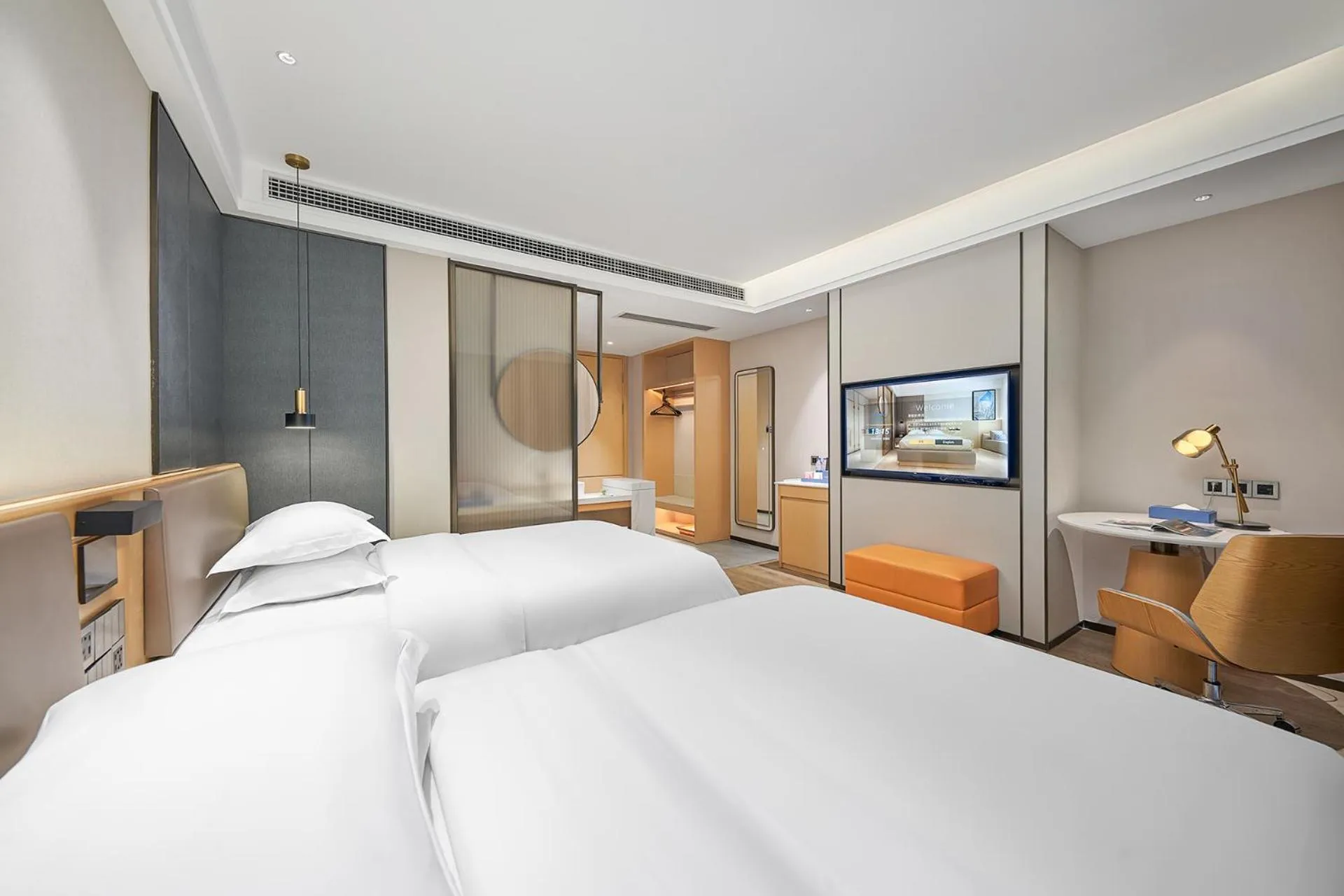 TV and multimedia, Bed in Fengyue Light Shang Hotel Guangzhou Baiyun Airport Store