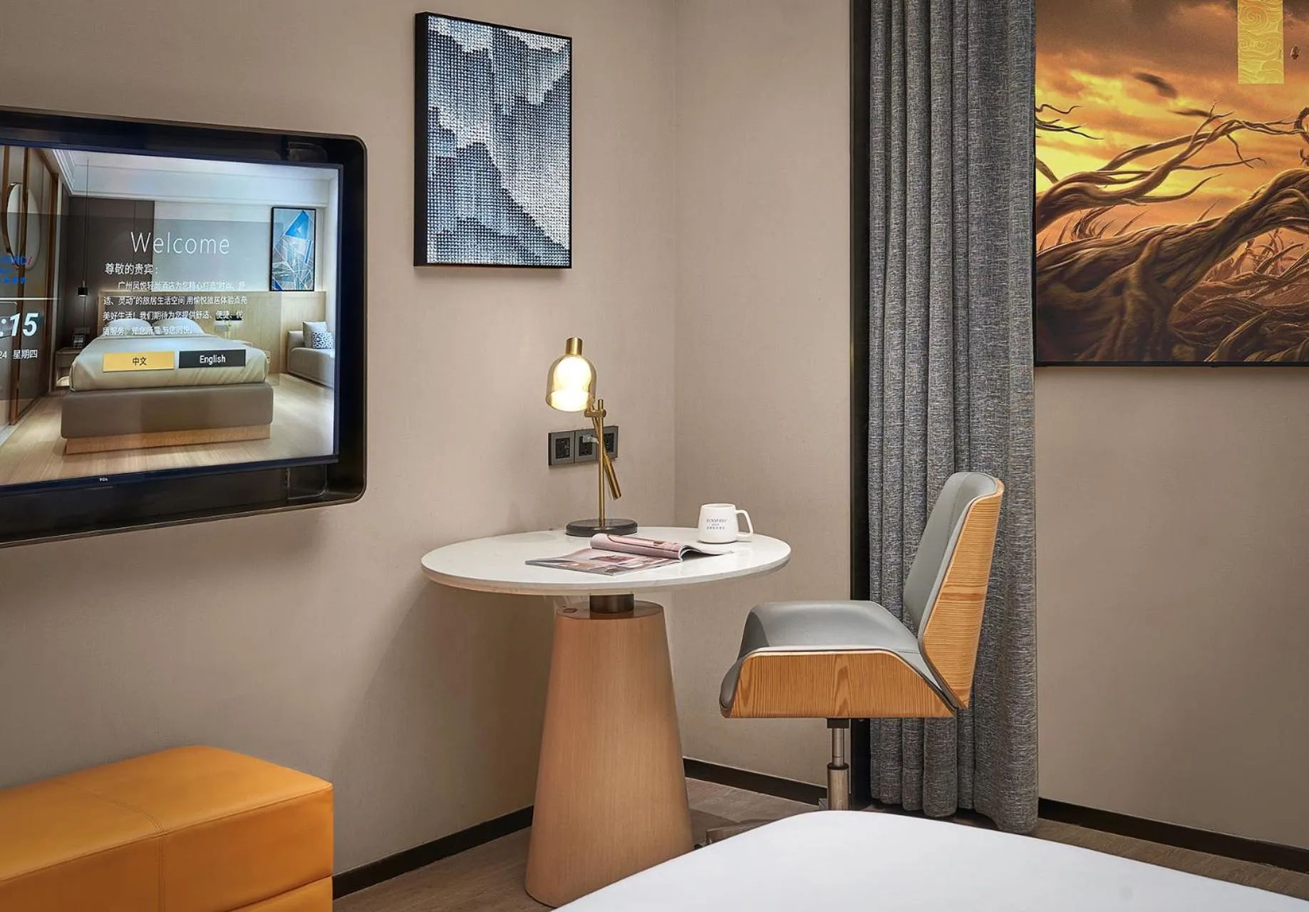 TV and multimedia, Bed in Fengyue Light Shang Hotel Guangzhou Baiyun Airport Store