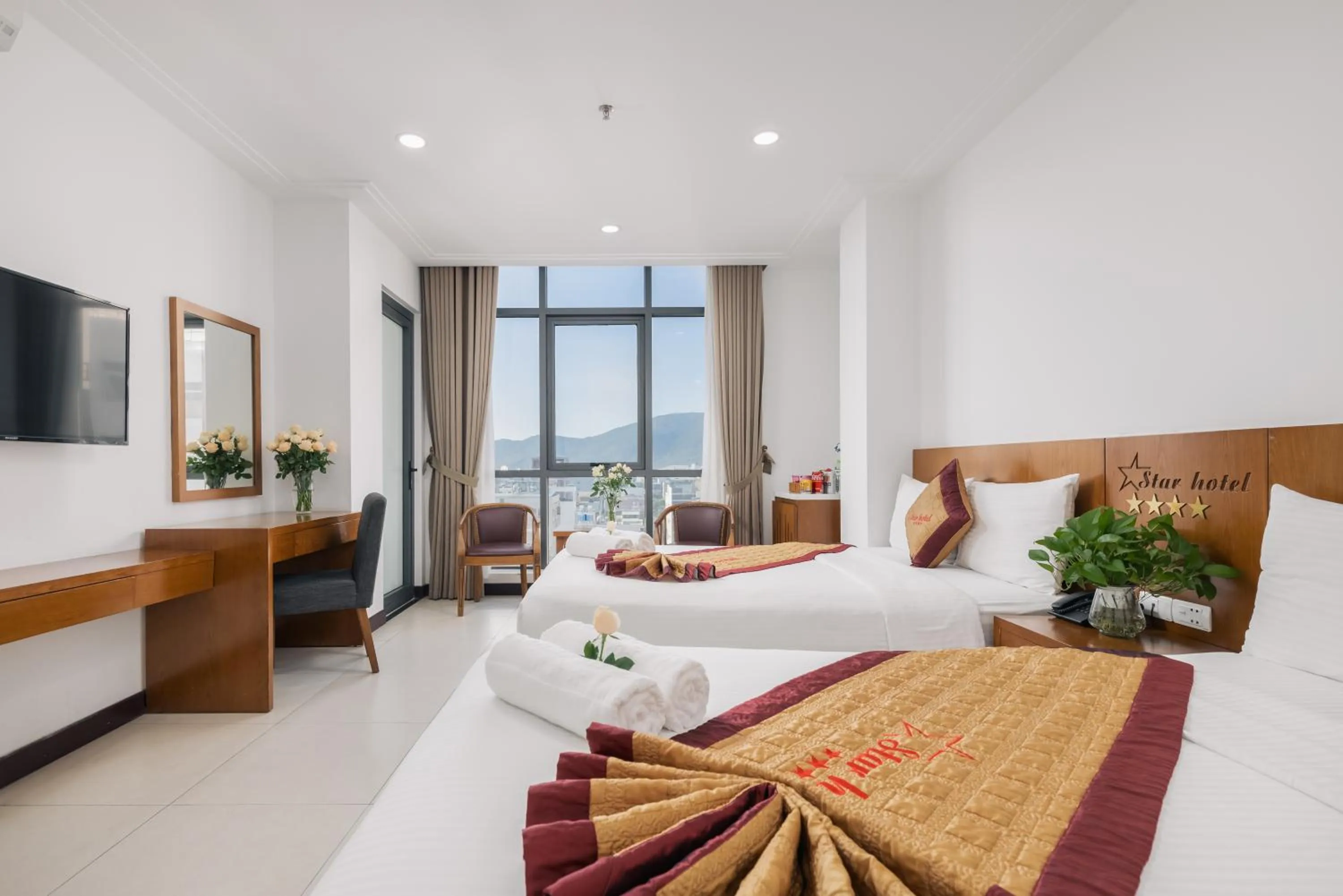 Photo of the whole room, Bed in Star Hotel and Fitness- Free Sauna