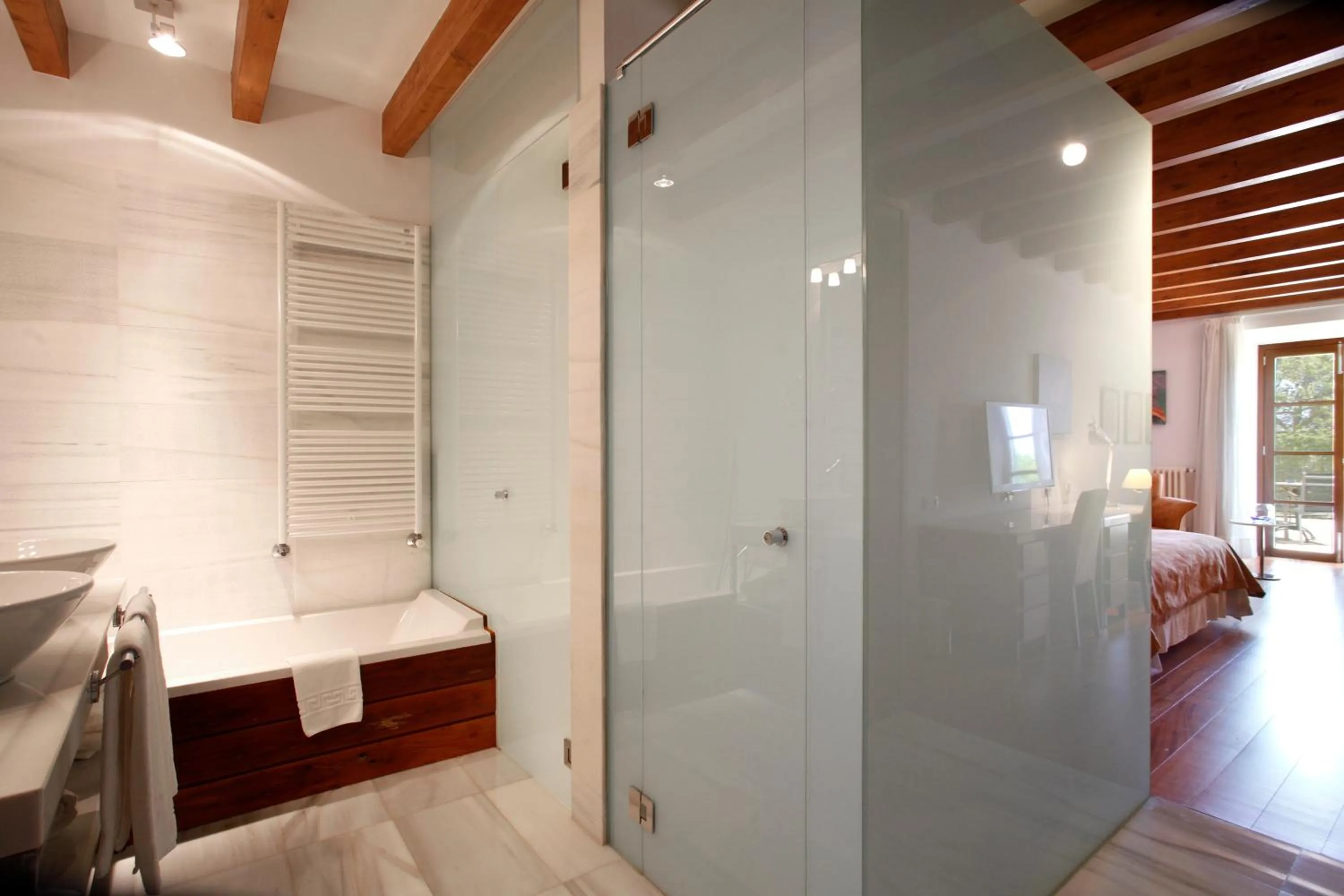 Bathroom, Bed in Sa Cabana Hotel & Spa - Adults Only