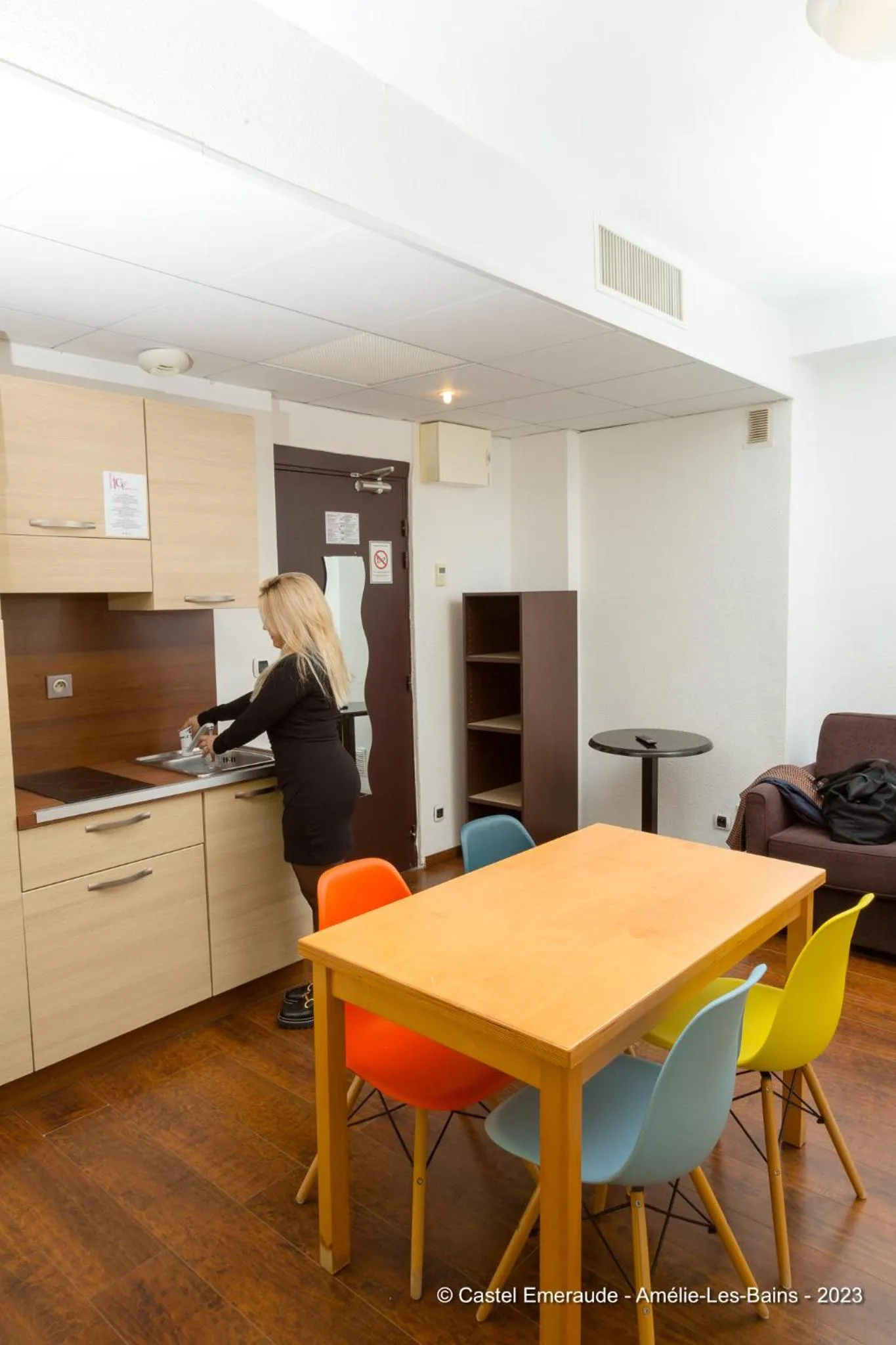 Kitchen or kitchenette in Appart'Hotel Castel Emeraude, Charme et Caractère