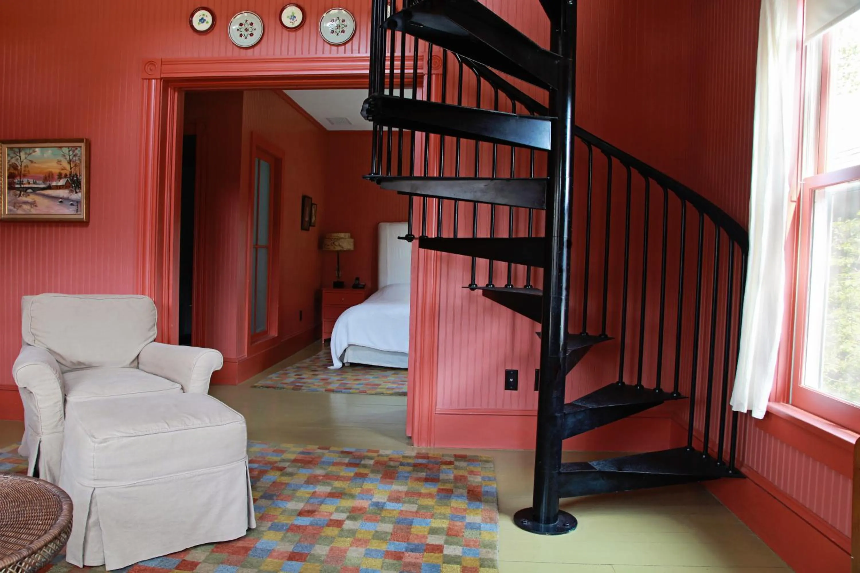 Decorative detail, Bed in The Porches Inn at Mass MoCA