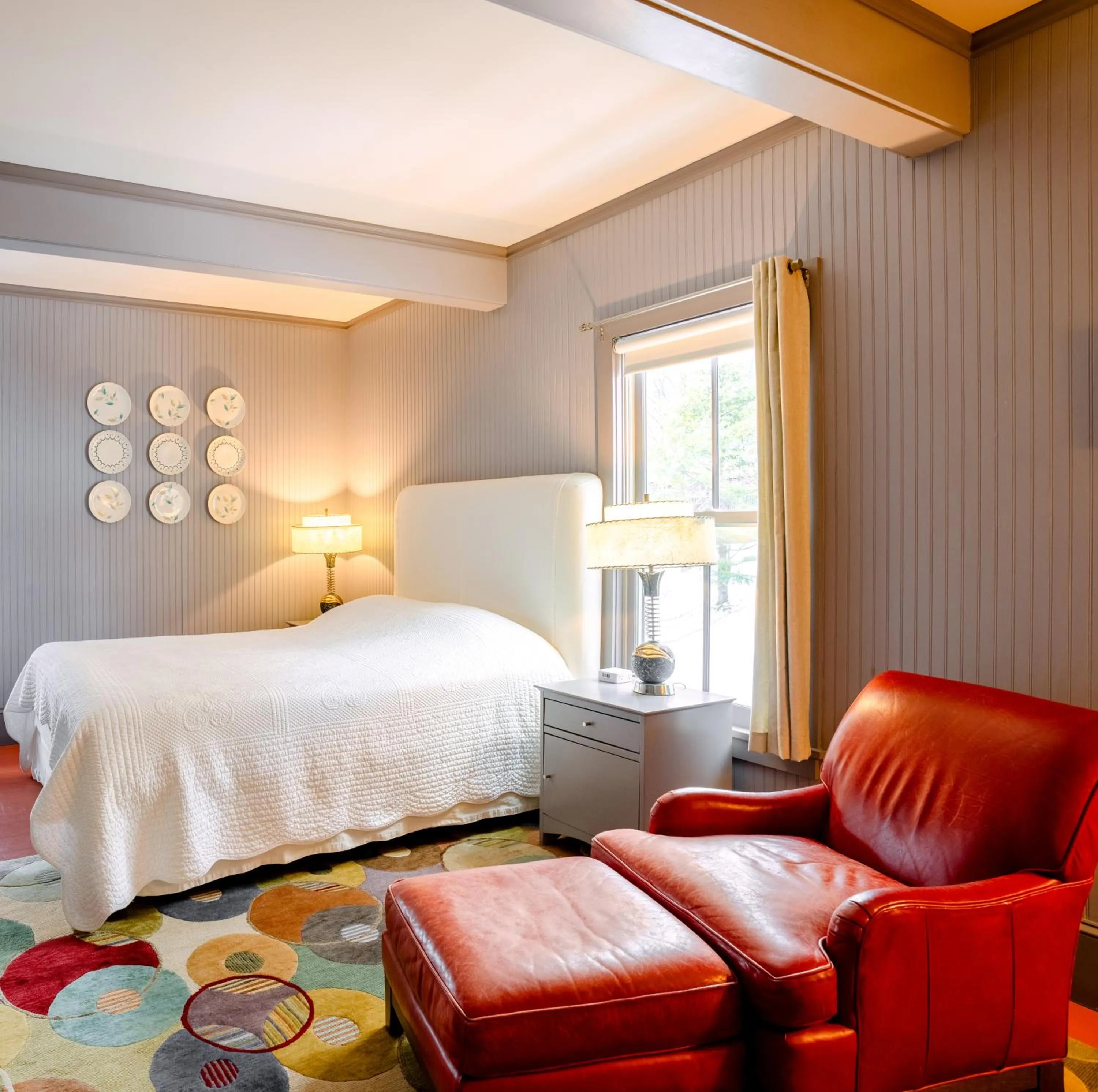 Bed in The Porches Inn at Mass MoCA