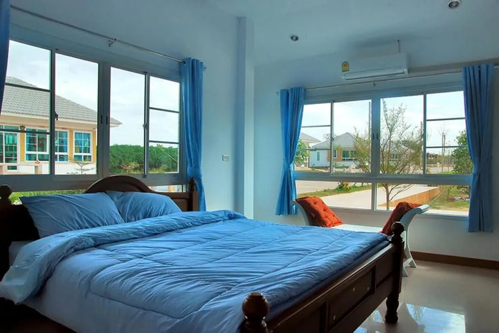 Bed in Blue Sky Villa Khao Yai