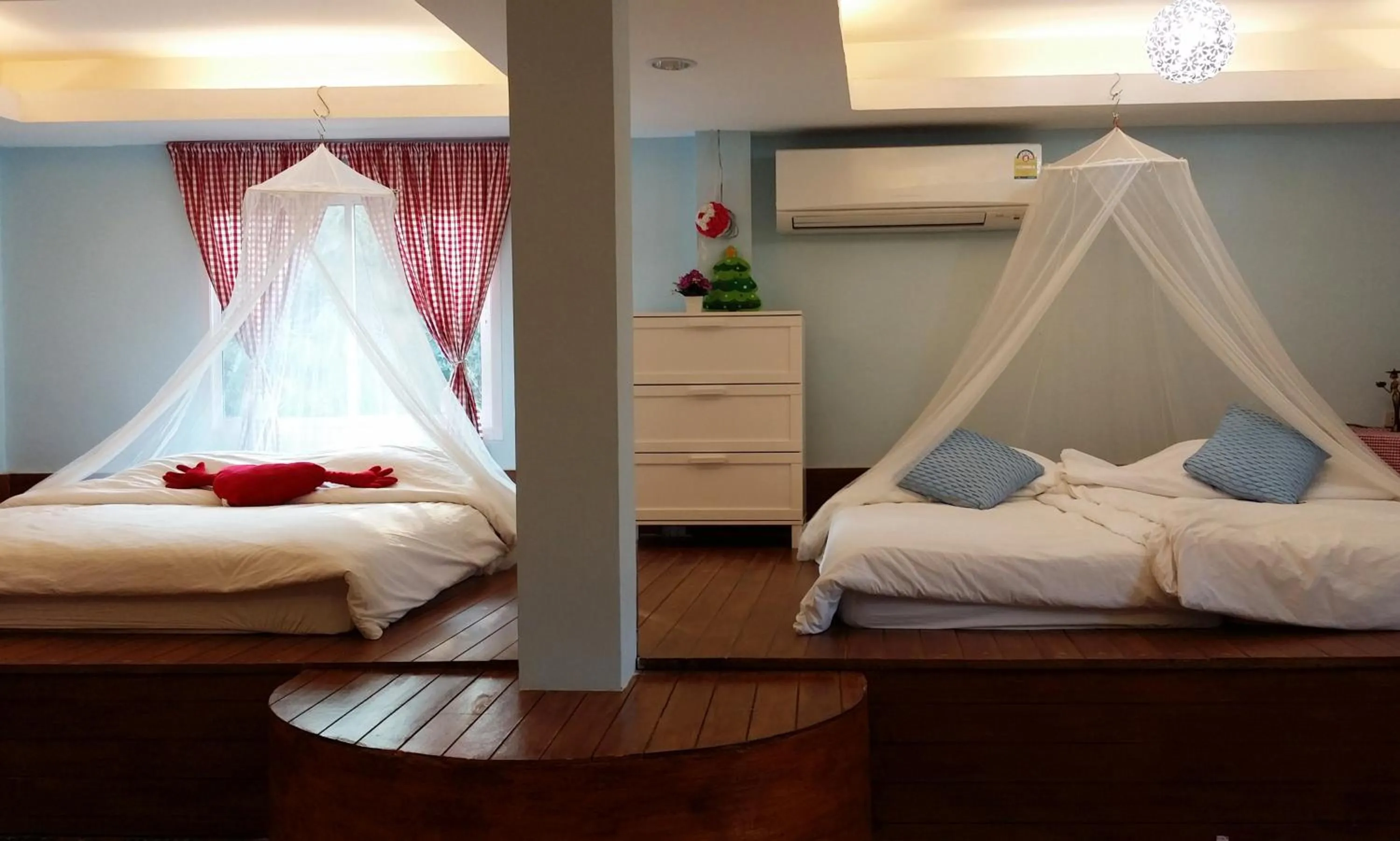 Bed in Blue Sky Villa Khao Yai