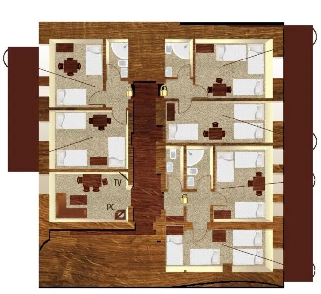 Floor plan in Hostel Lux