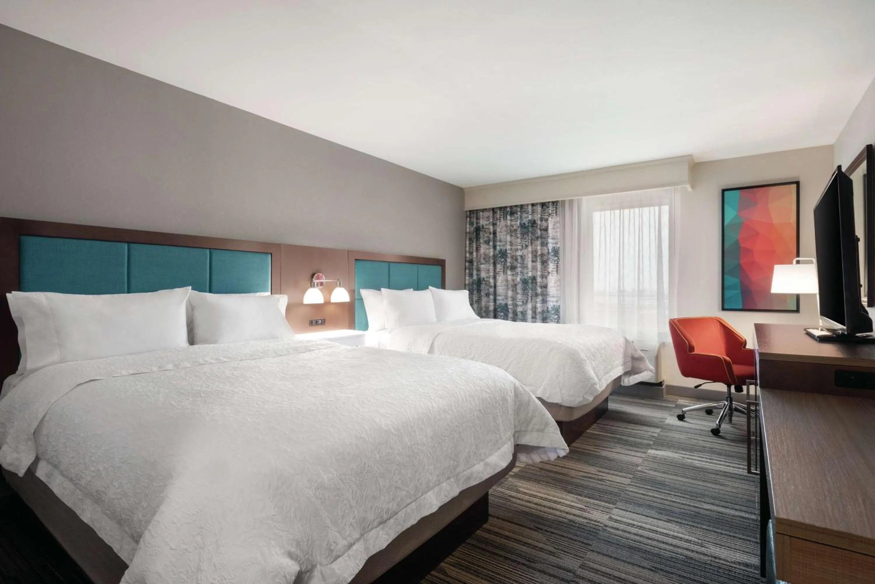 Bedroom, Bed in Hampton Inn Champaign Southwest