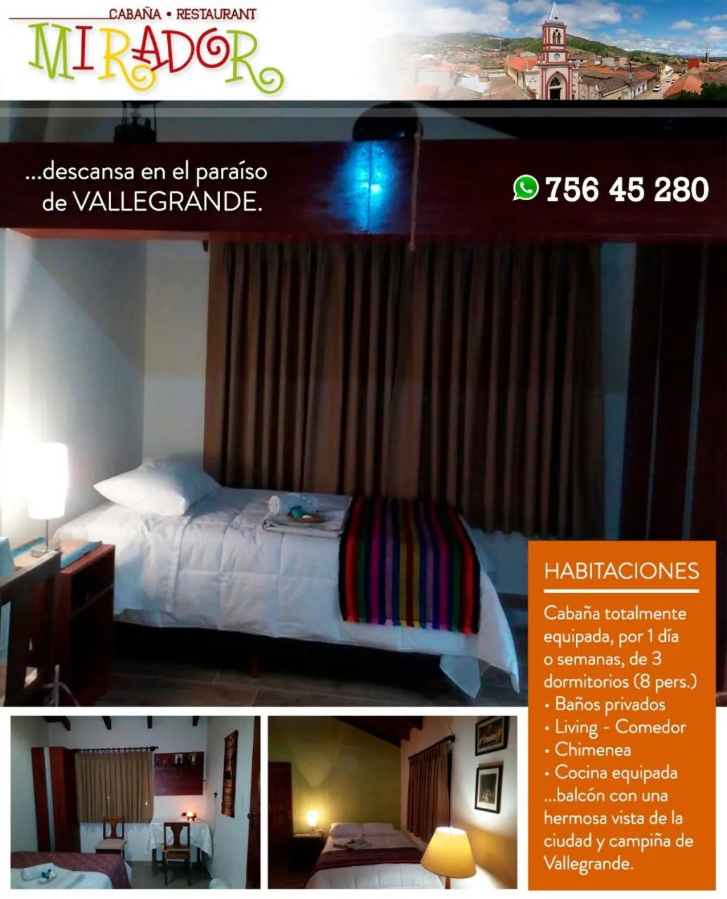 Bed in Cabaña El Mirador Vallegrande