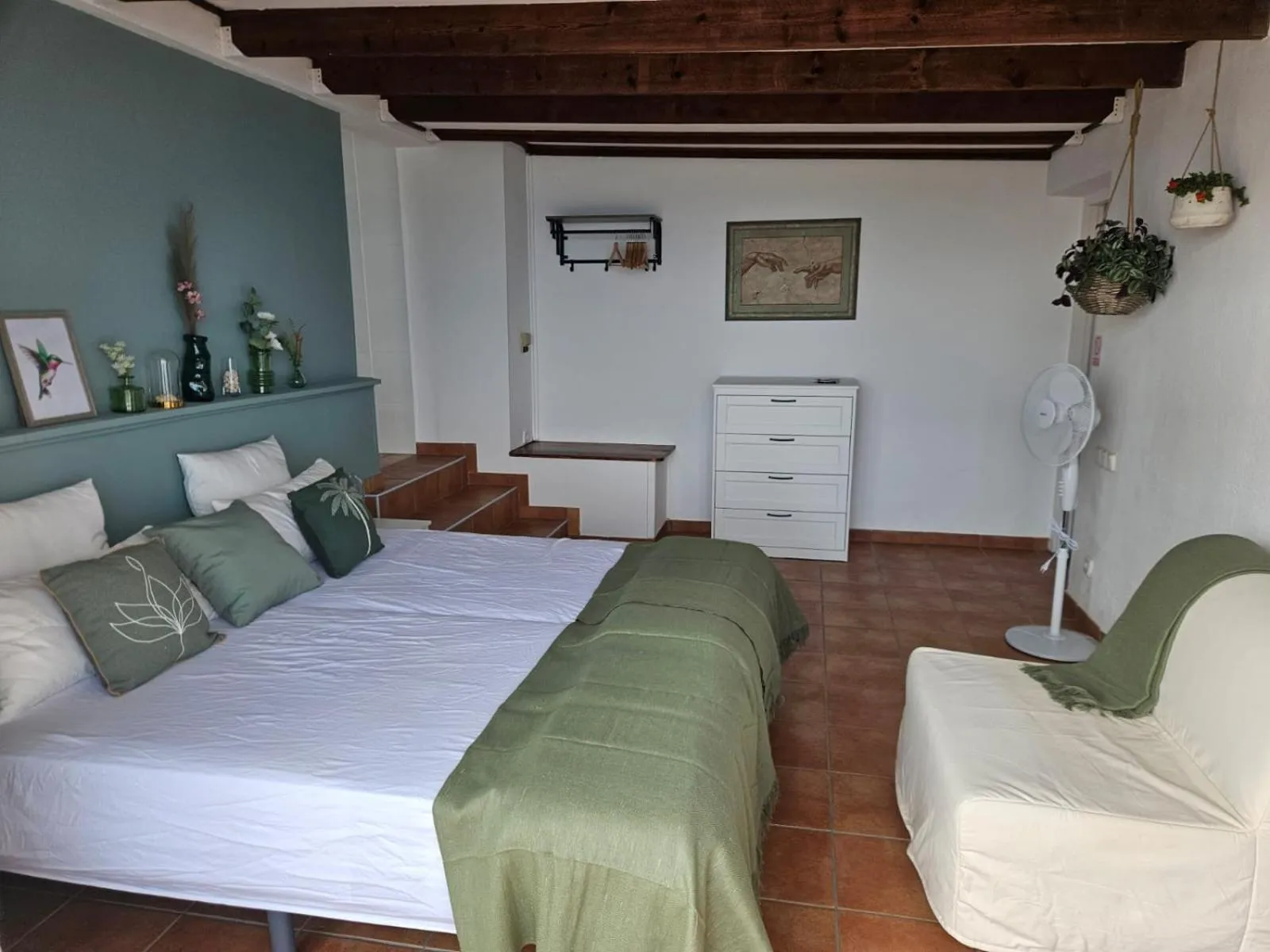 Decorative detail, Bed in La Roqueta Hotel