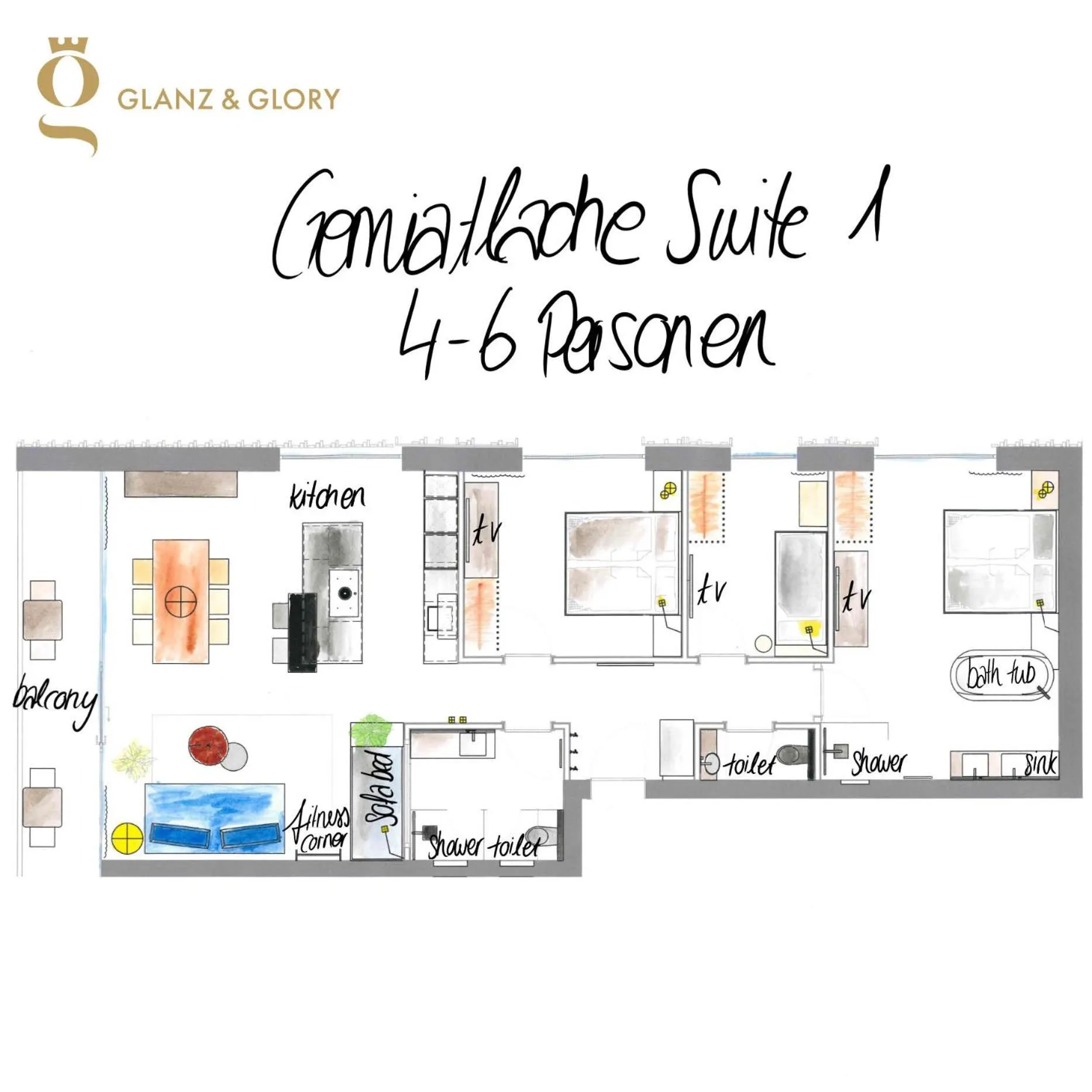 Floor plan in Glanz & Glory Appartements Längenfeld