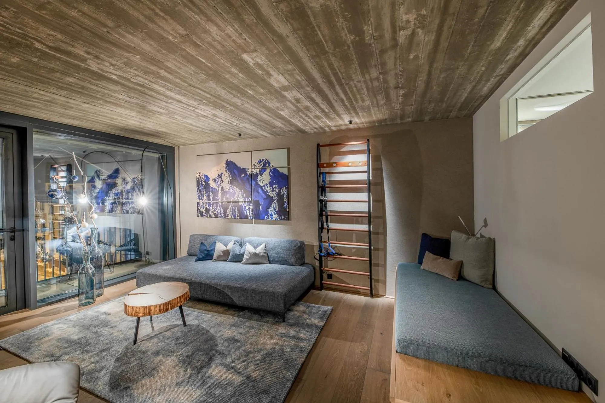 Living room, Bed in Glanz & Glory Appartements Längenfeld