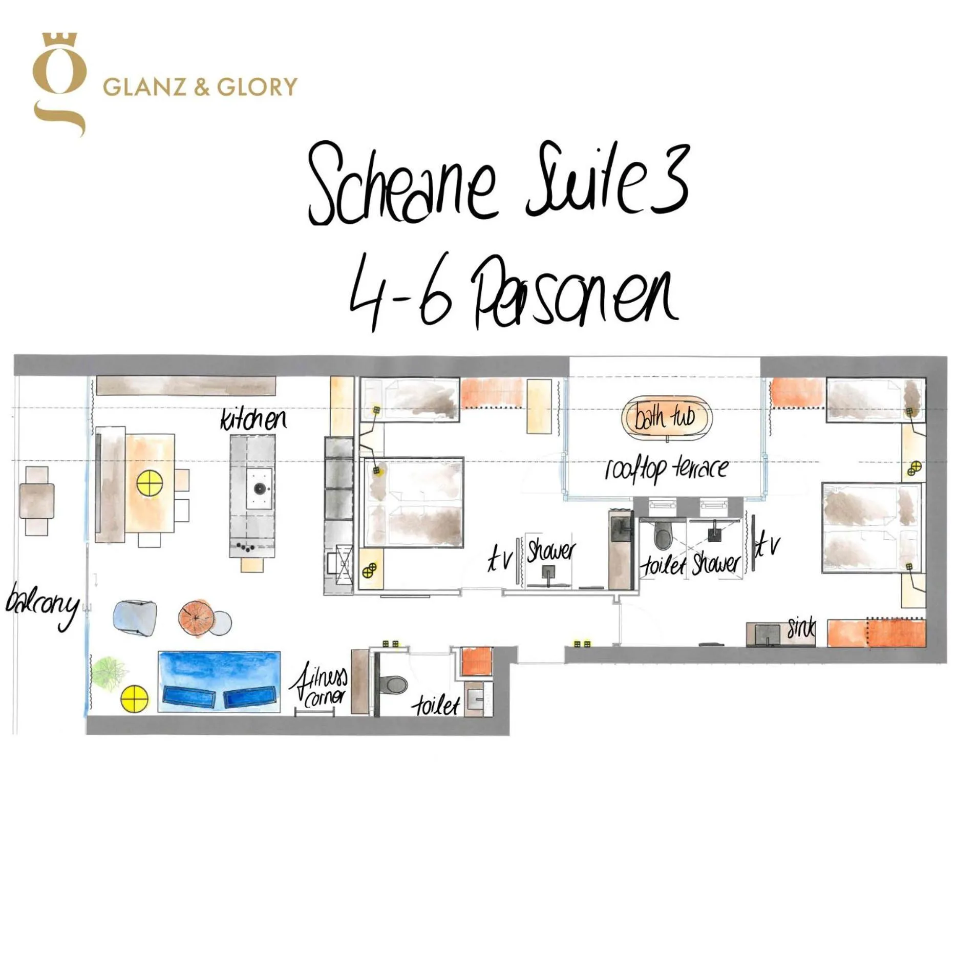 Floor plan in Glanz & Glory Appartements Längenfeld