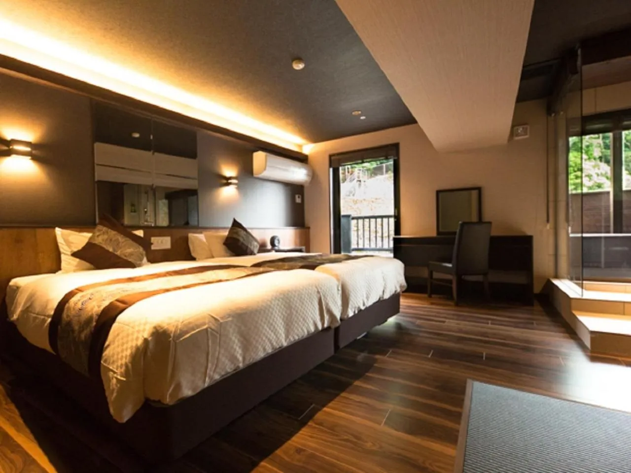 Photo of the whole room, Bed in LiVEMAX RESORT Aki Miyajima