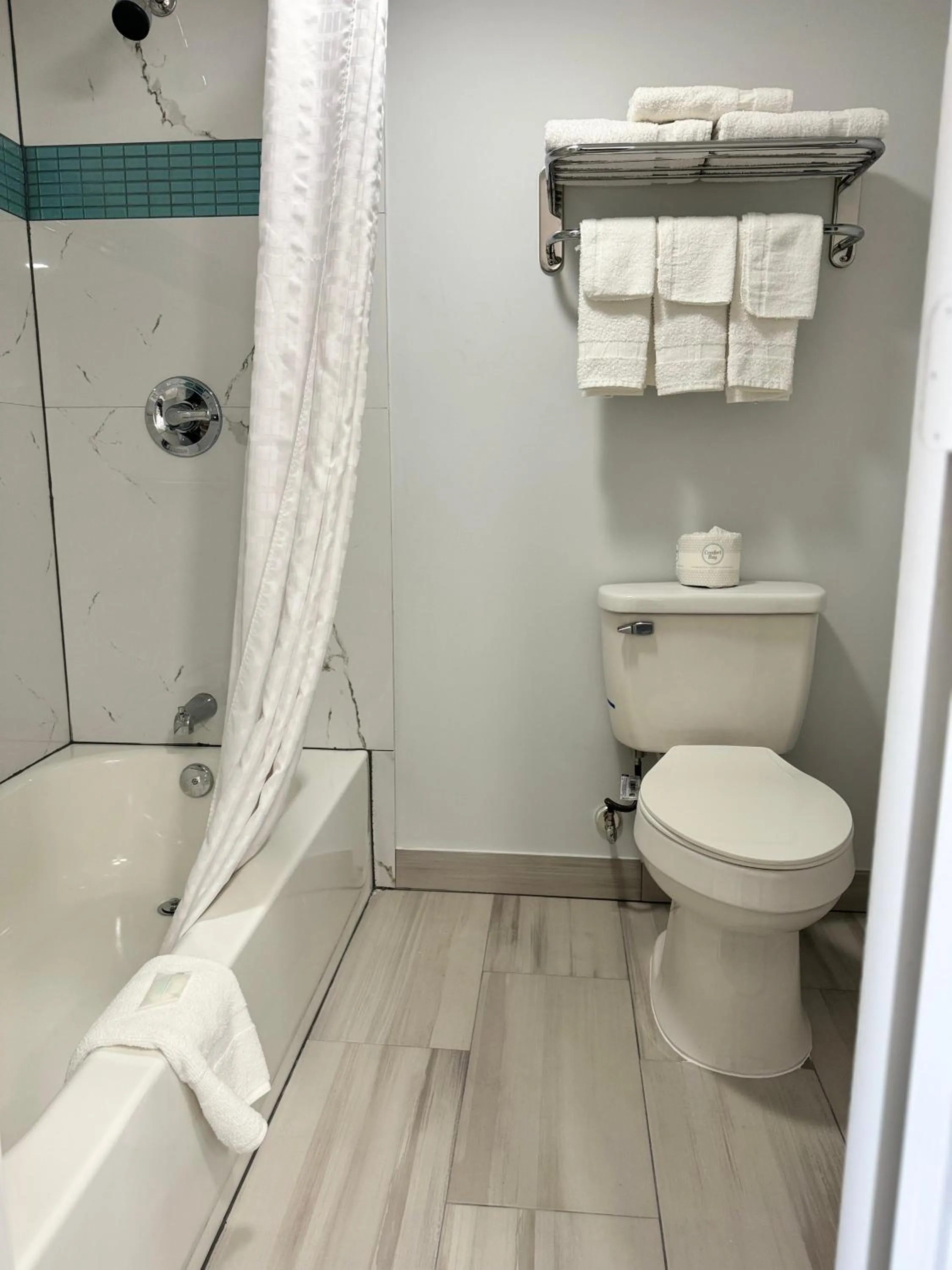 Shower in Continental Inn and Suites Nacogdoches TX SFA University Downtown