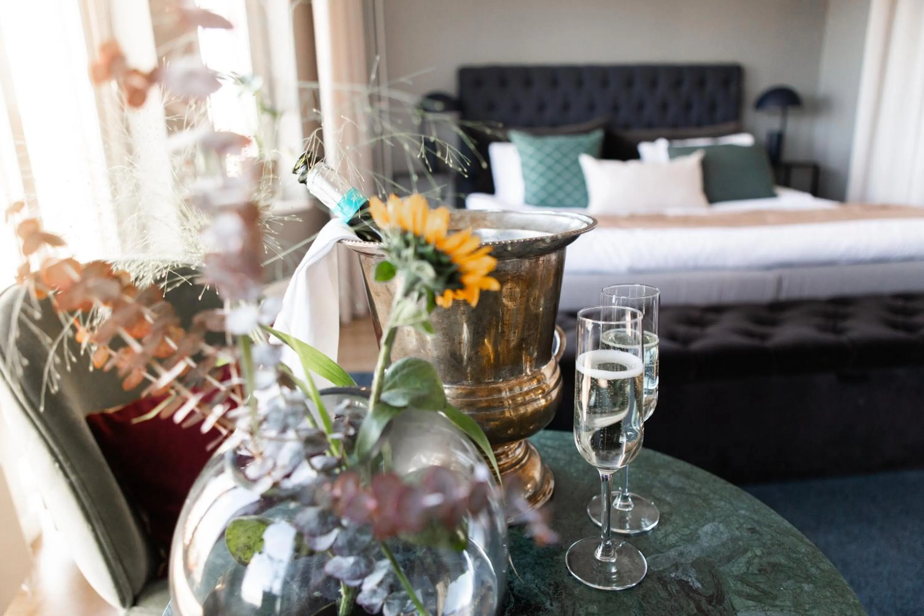 Decorative detail, Bed in Hotell Bogesund