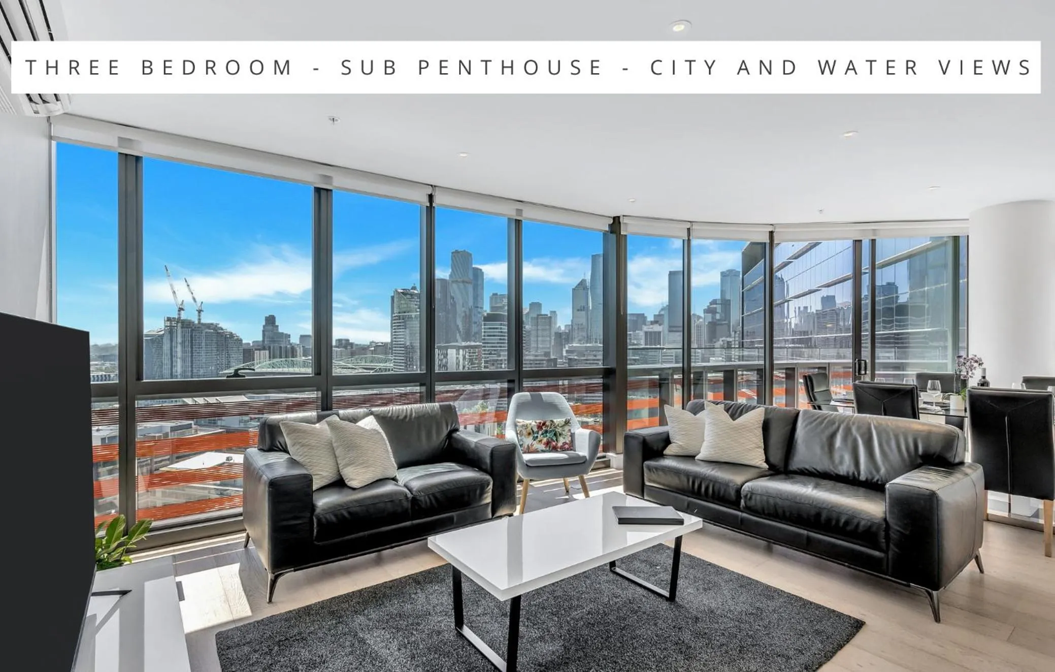 Living room in Melbourne Lifestyle Apartments - Best Views on Collins