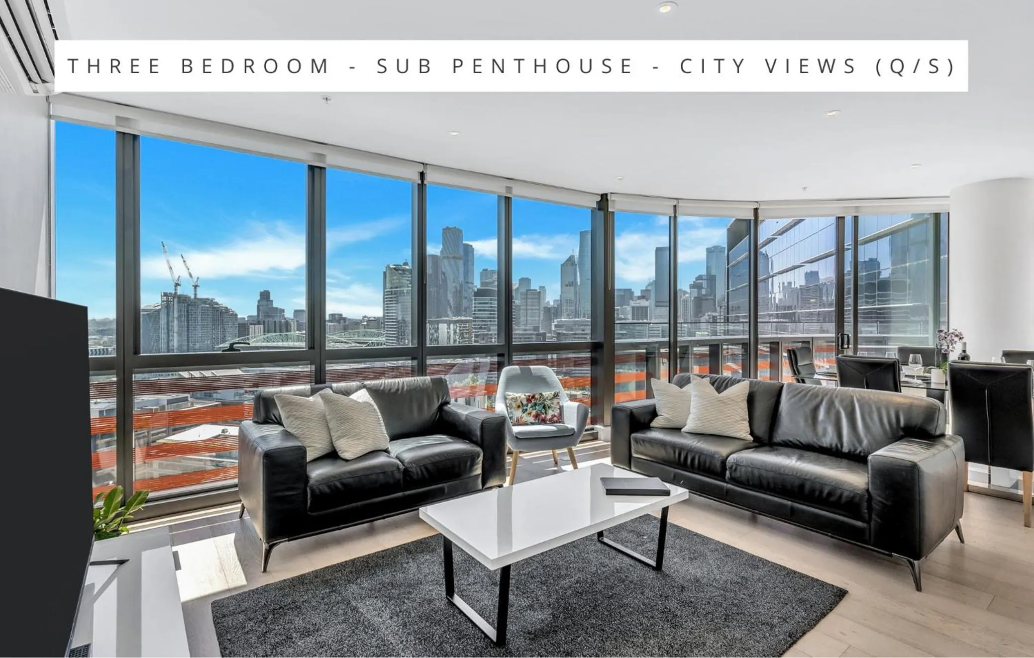 Living room in Melbourne Lifestyle Apartments - Best Views on Collins