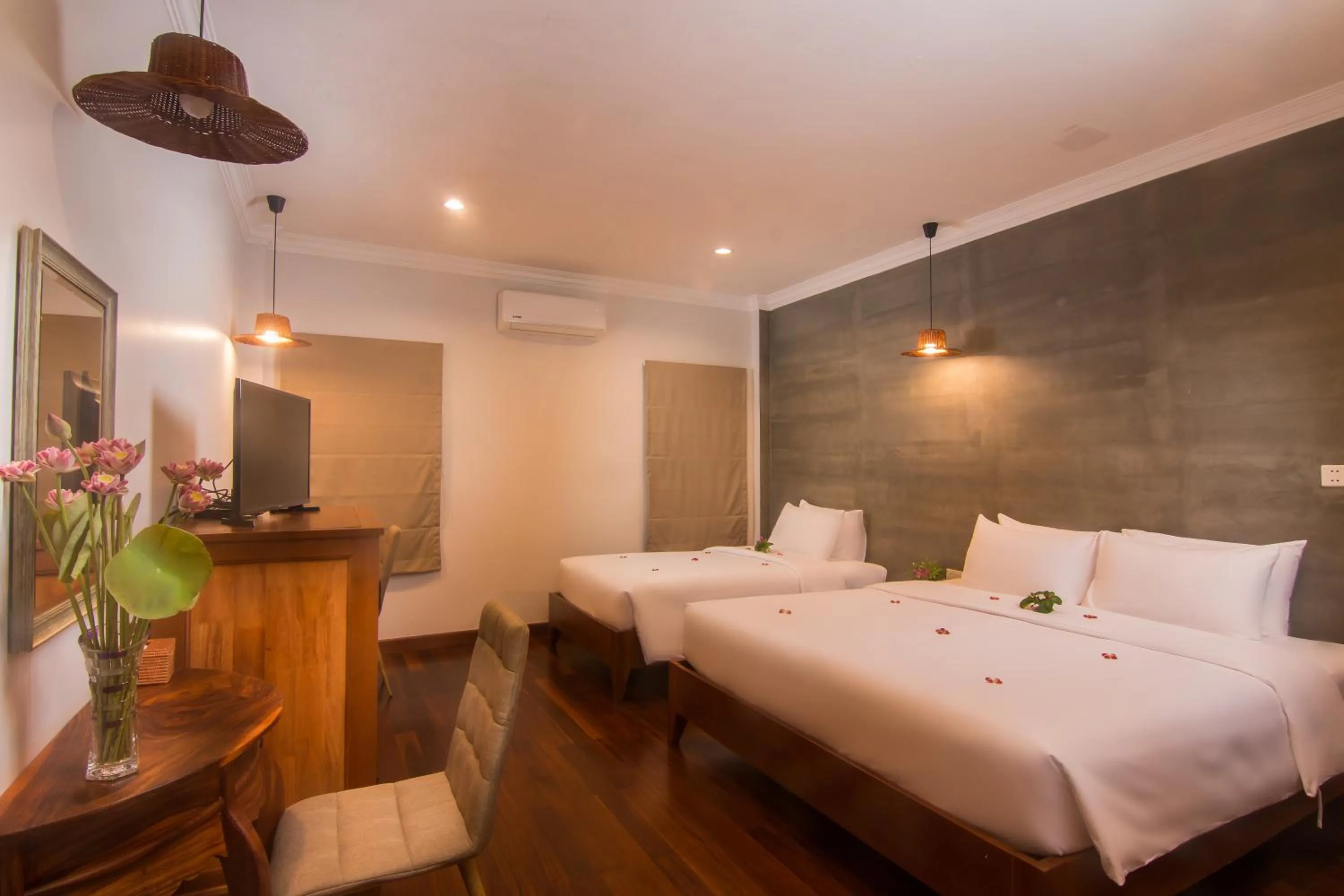 Bed in BB Angkor Green Resort