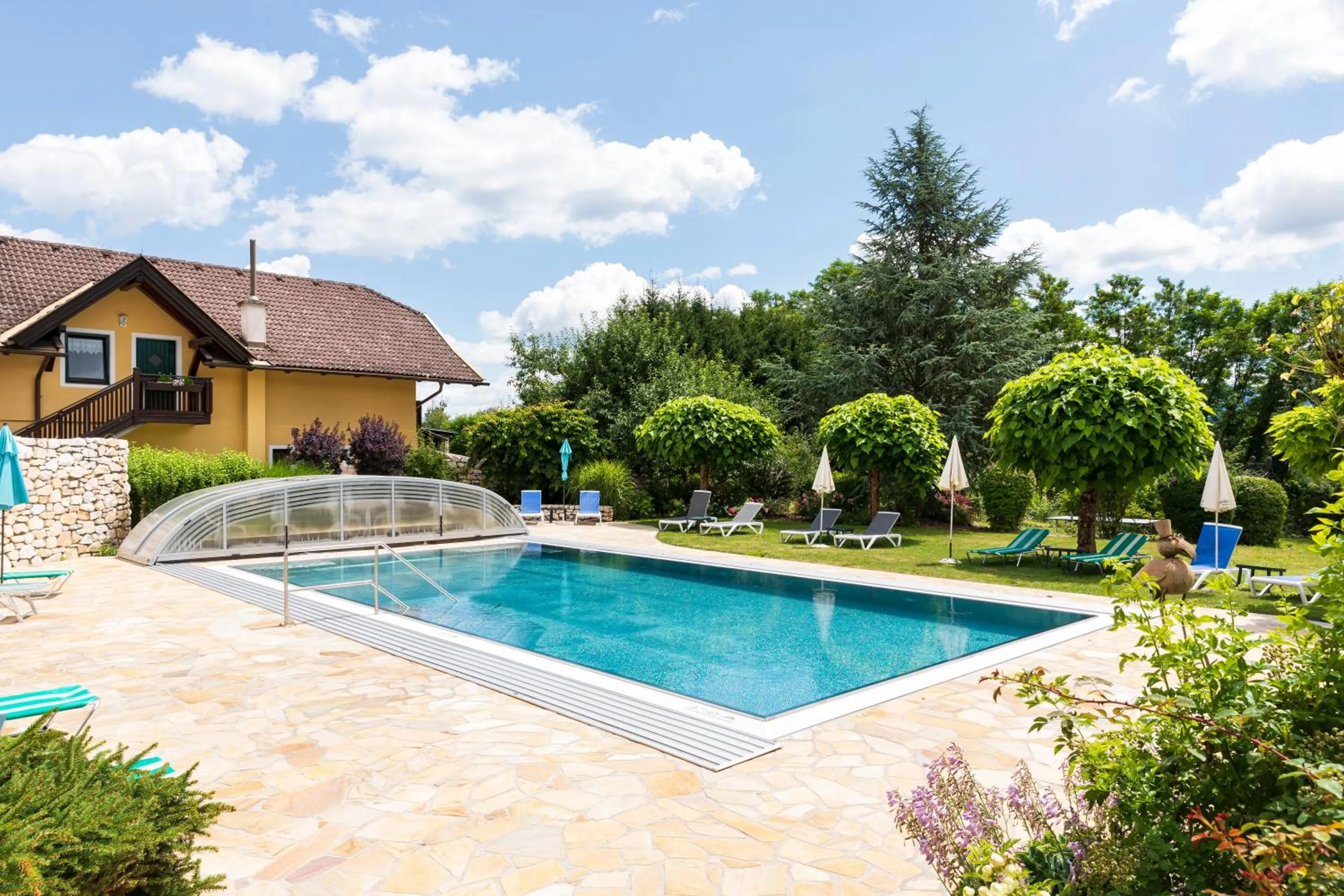Pool view in Vitalhotel Marienhof
