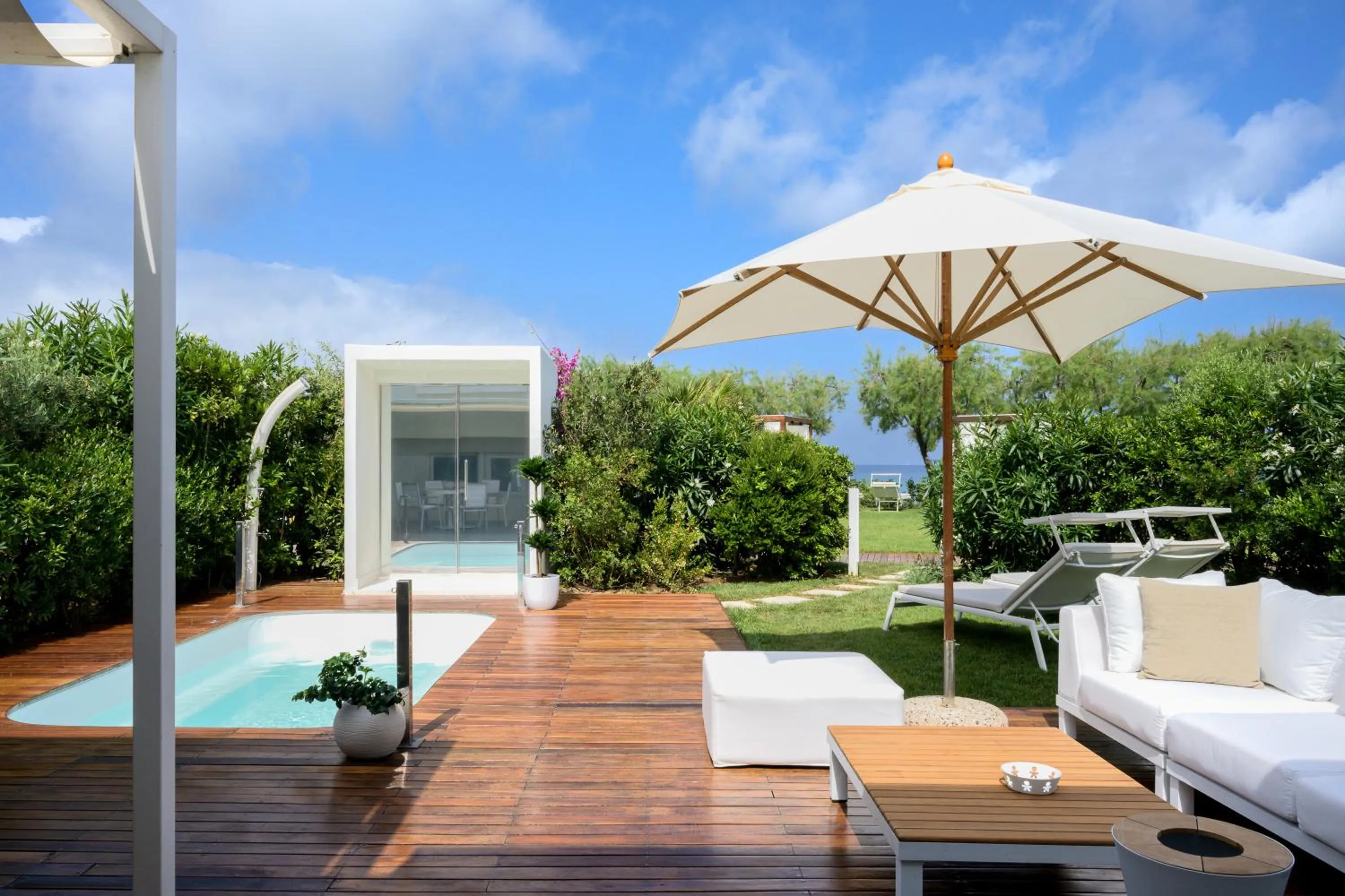 Pool view in Baia Bianca Suites