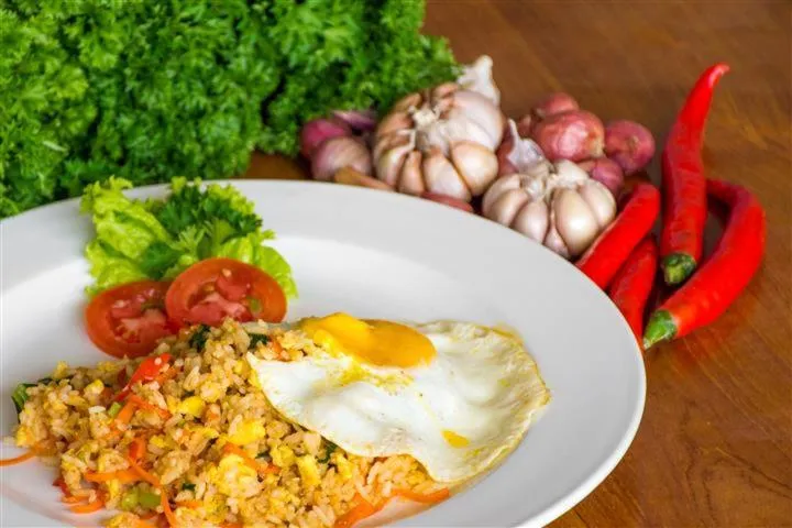 Asian breakfast in Kaluku Gili Resort