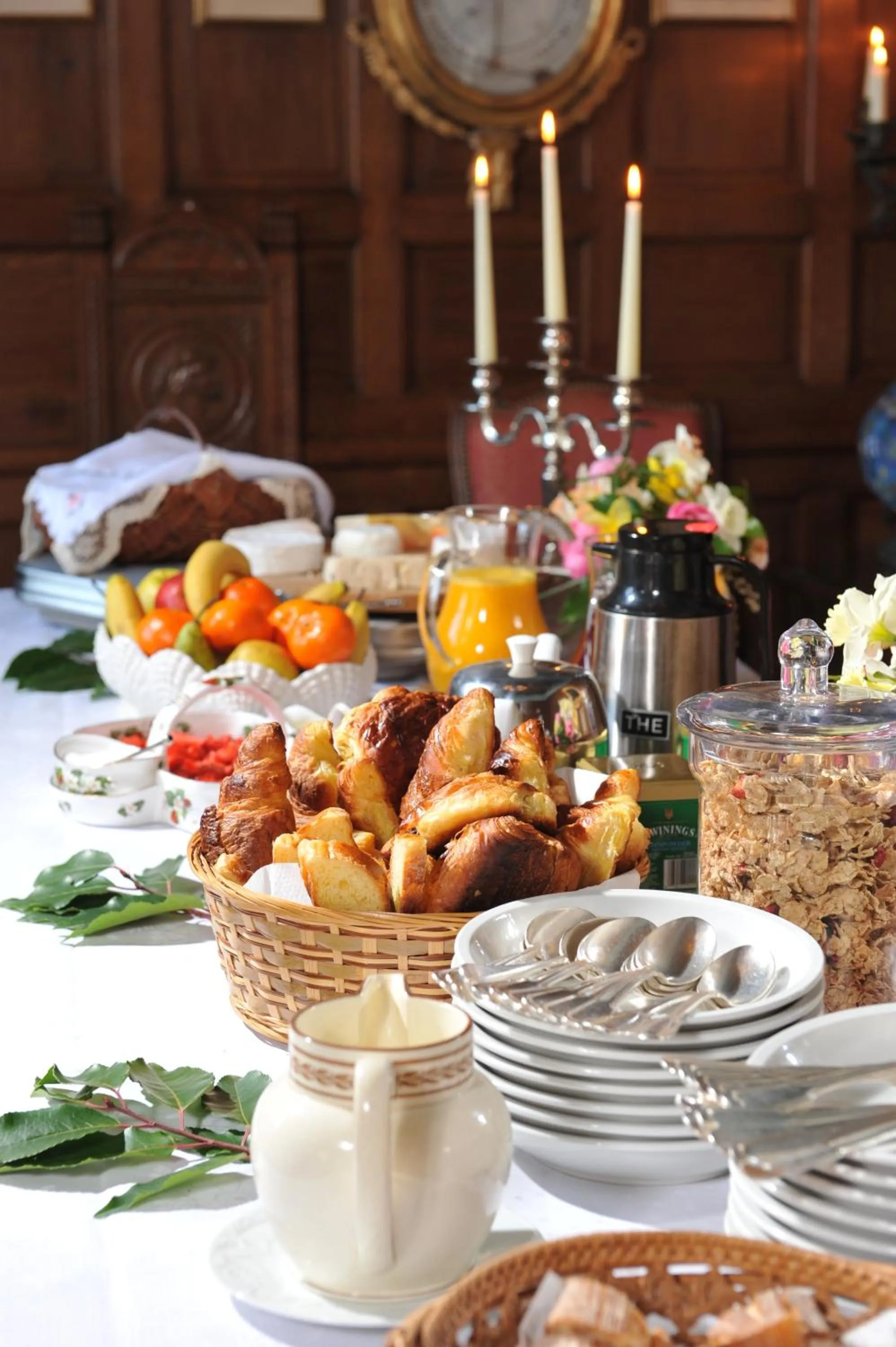 Continental breakfast in Chateau de Canisy