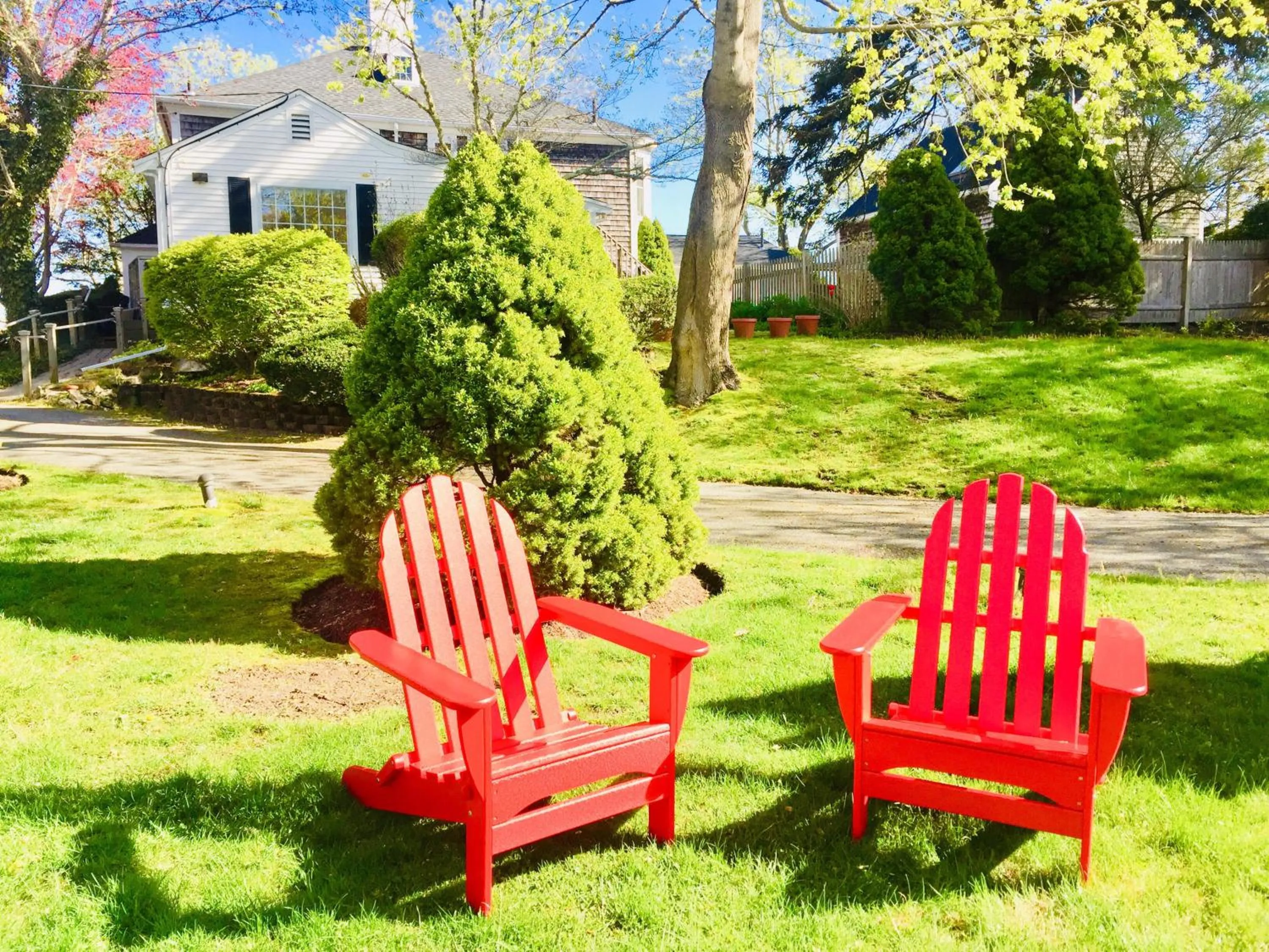 Garden view in Sesuit Harbor House