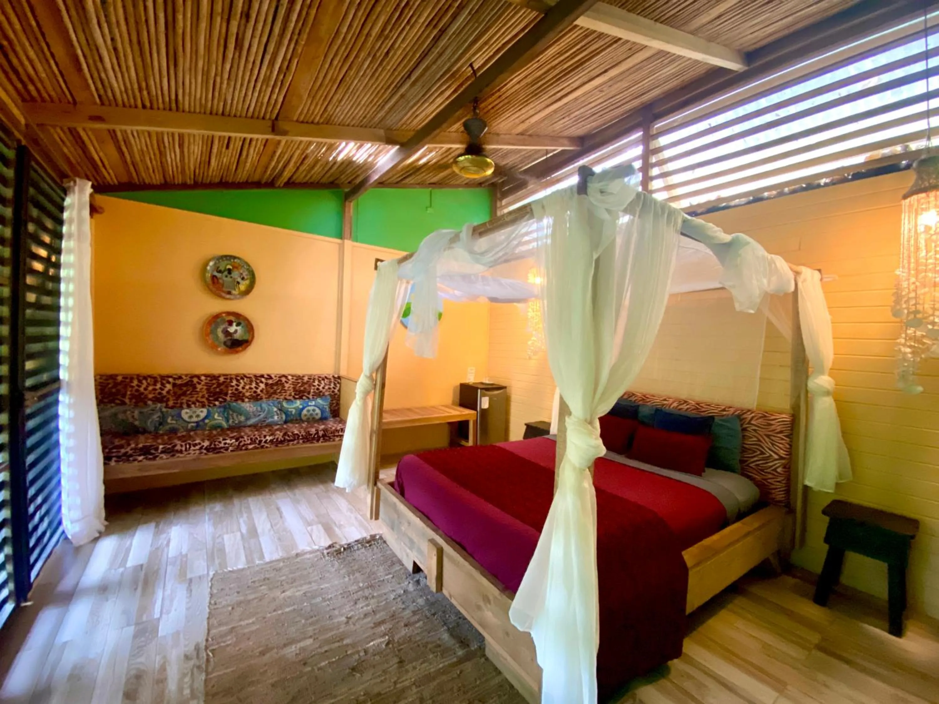 View (from property/room), Bed in La Shamana - Ecological Concept in Jungle