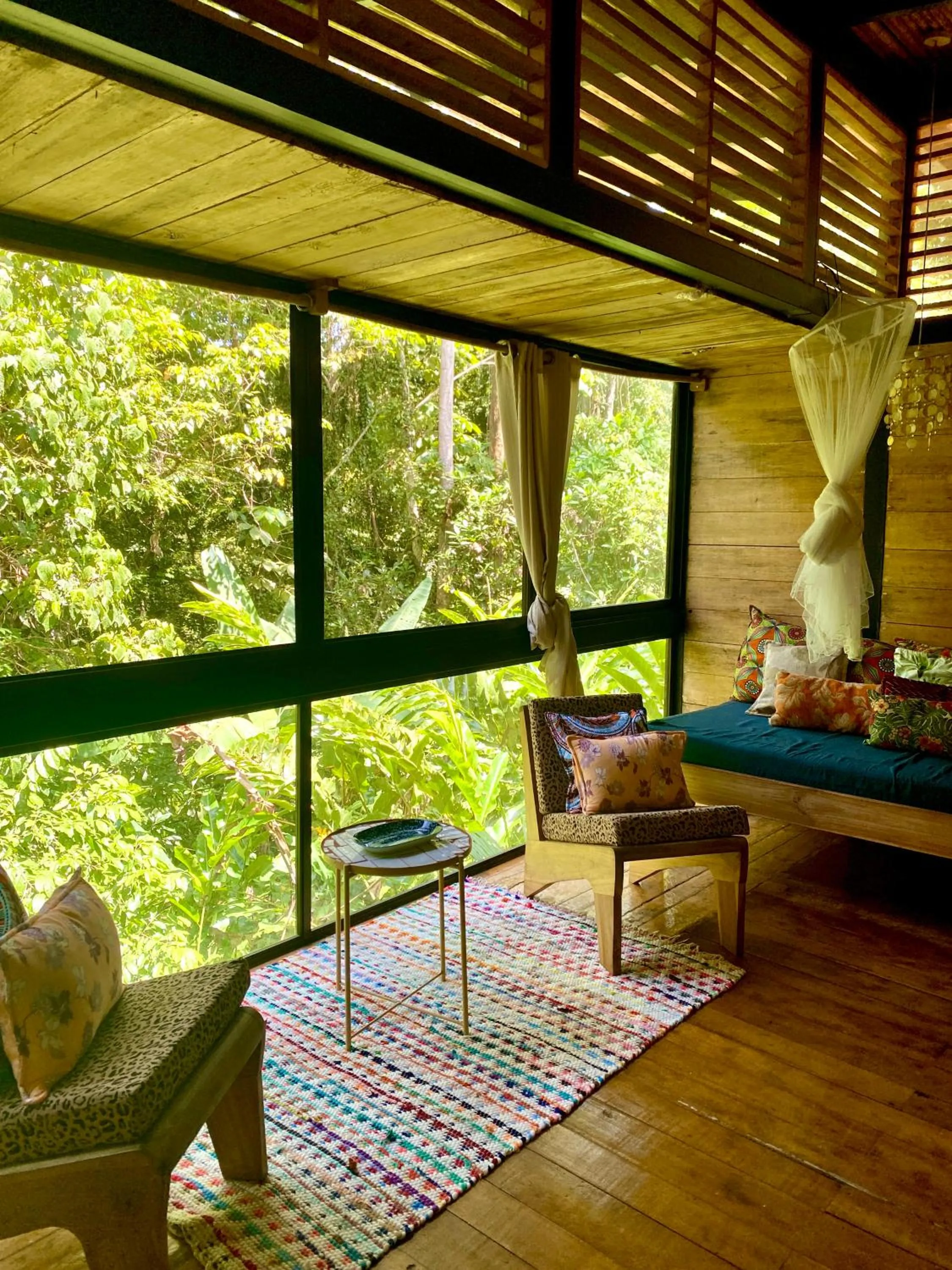 Seating area in La Shamana - Ecological Concept in Jungle