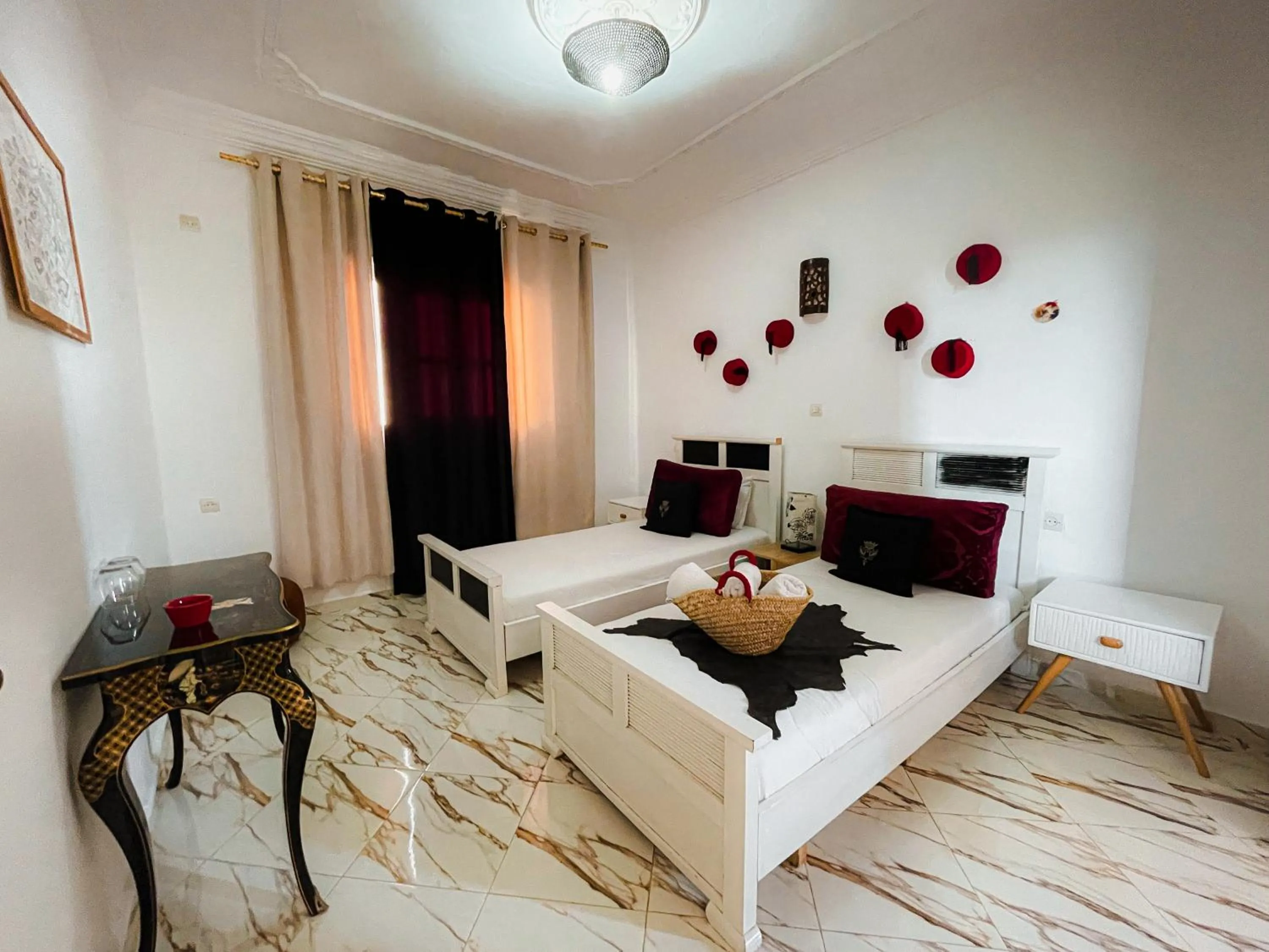 Bed in Hotel Princesse Ilham