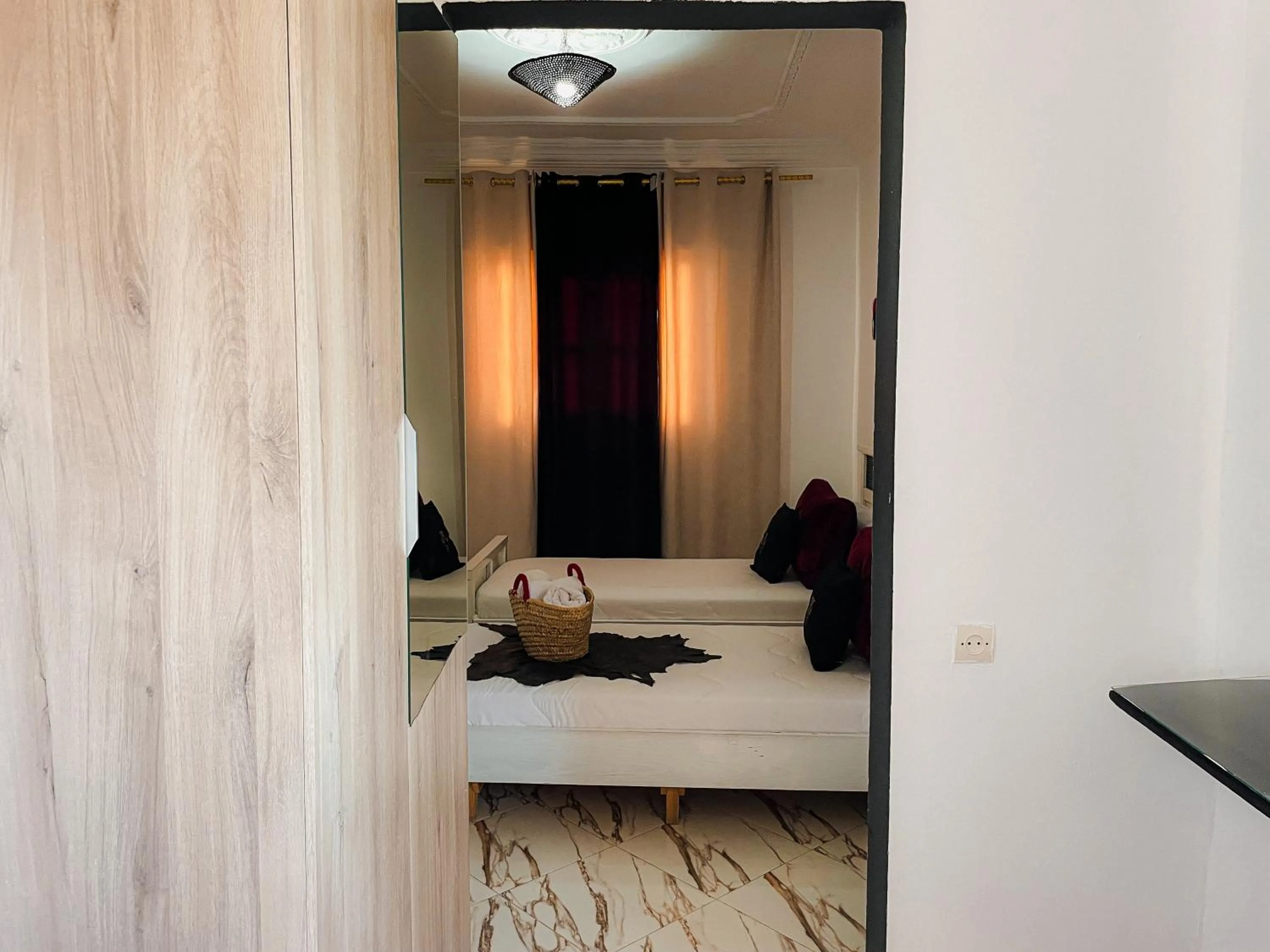 Bed in Hotel Princesse Ilham