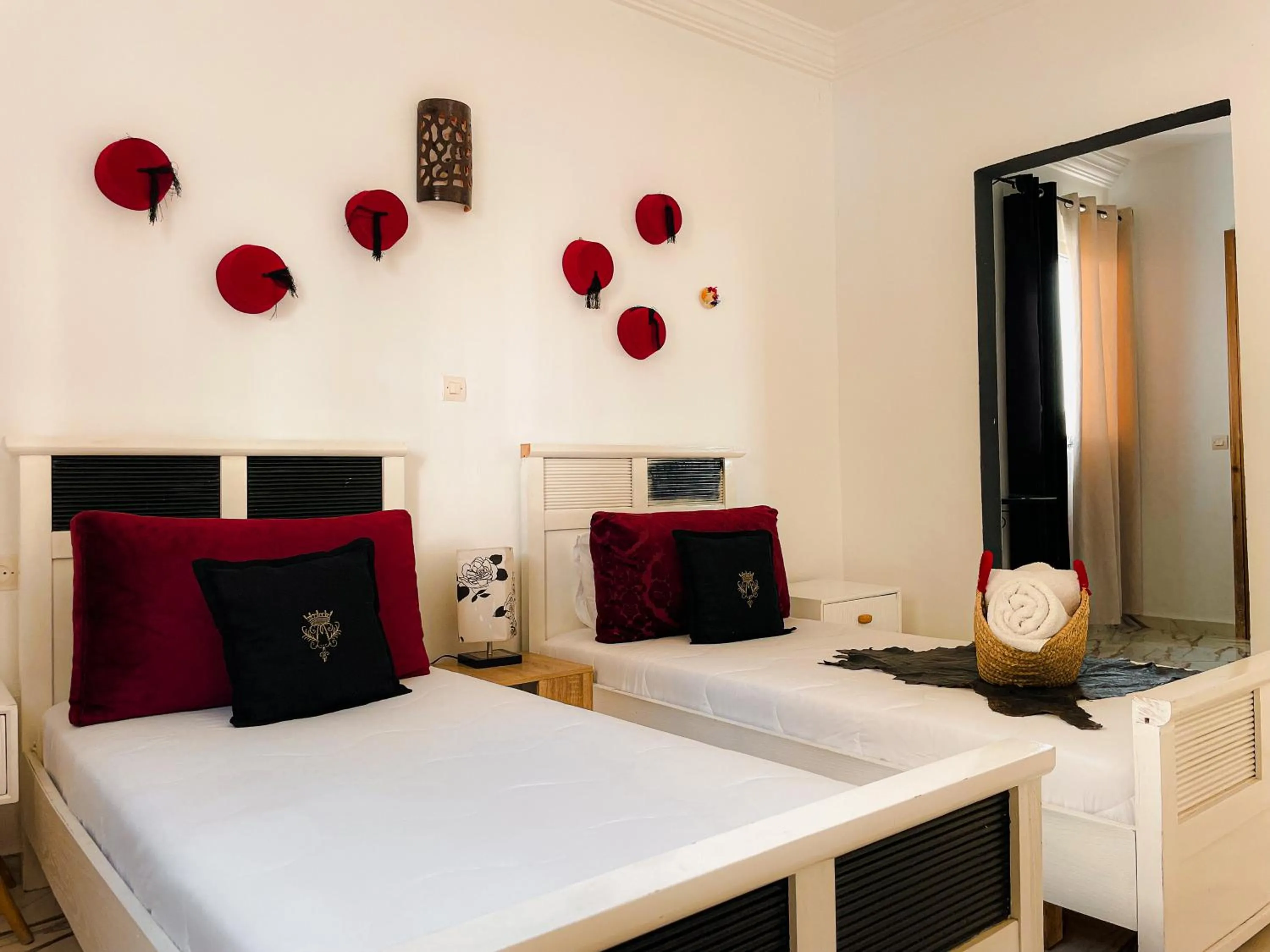 Bed in Hotel Princesse Ilham