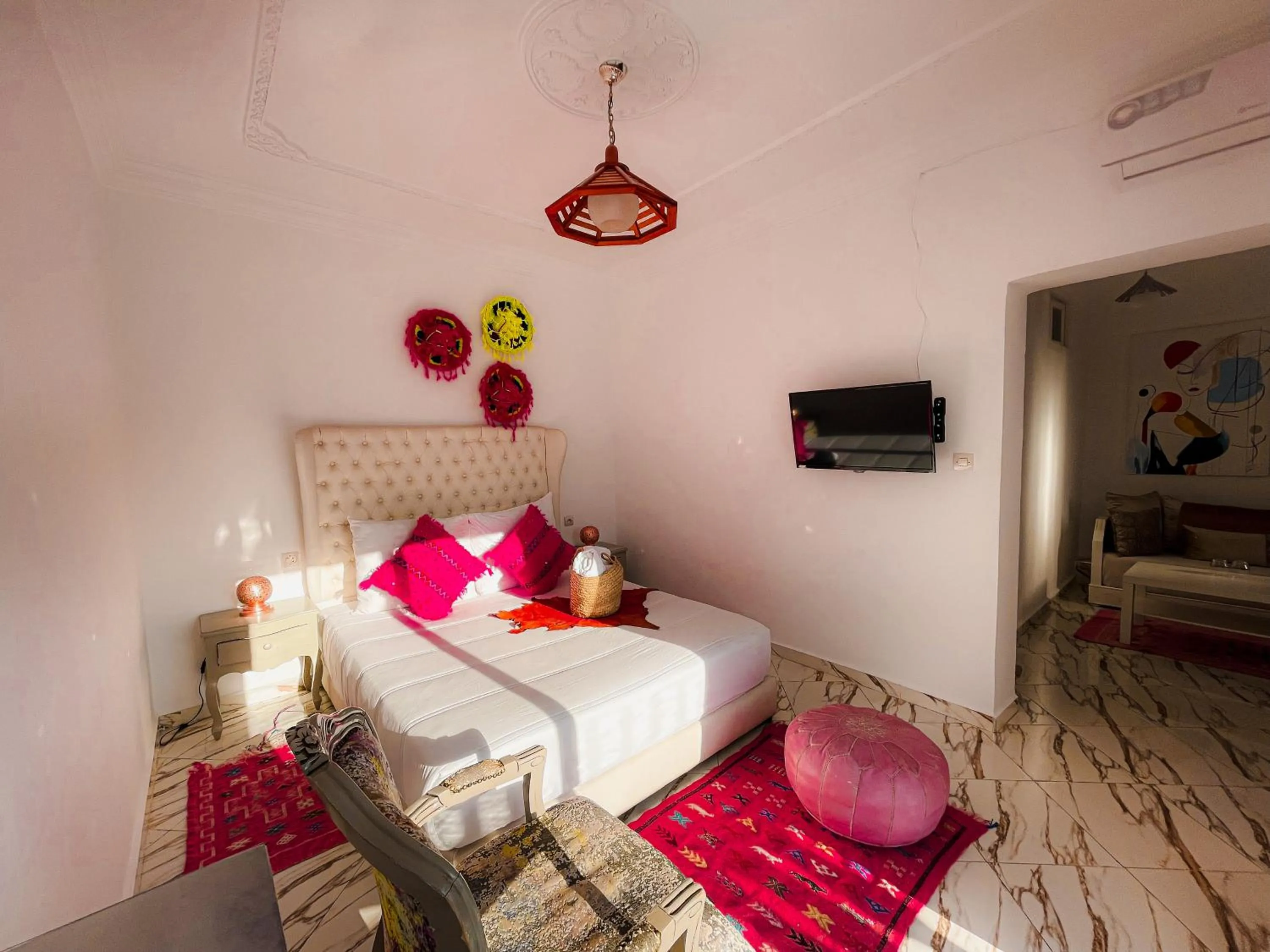 Bed in Hotel Princesse Ilham