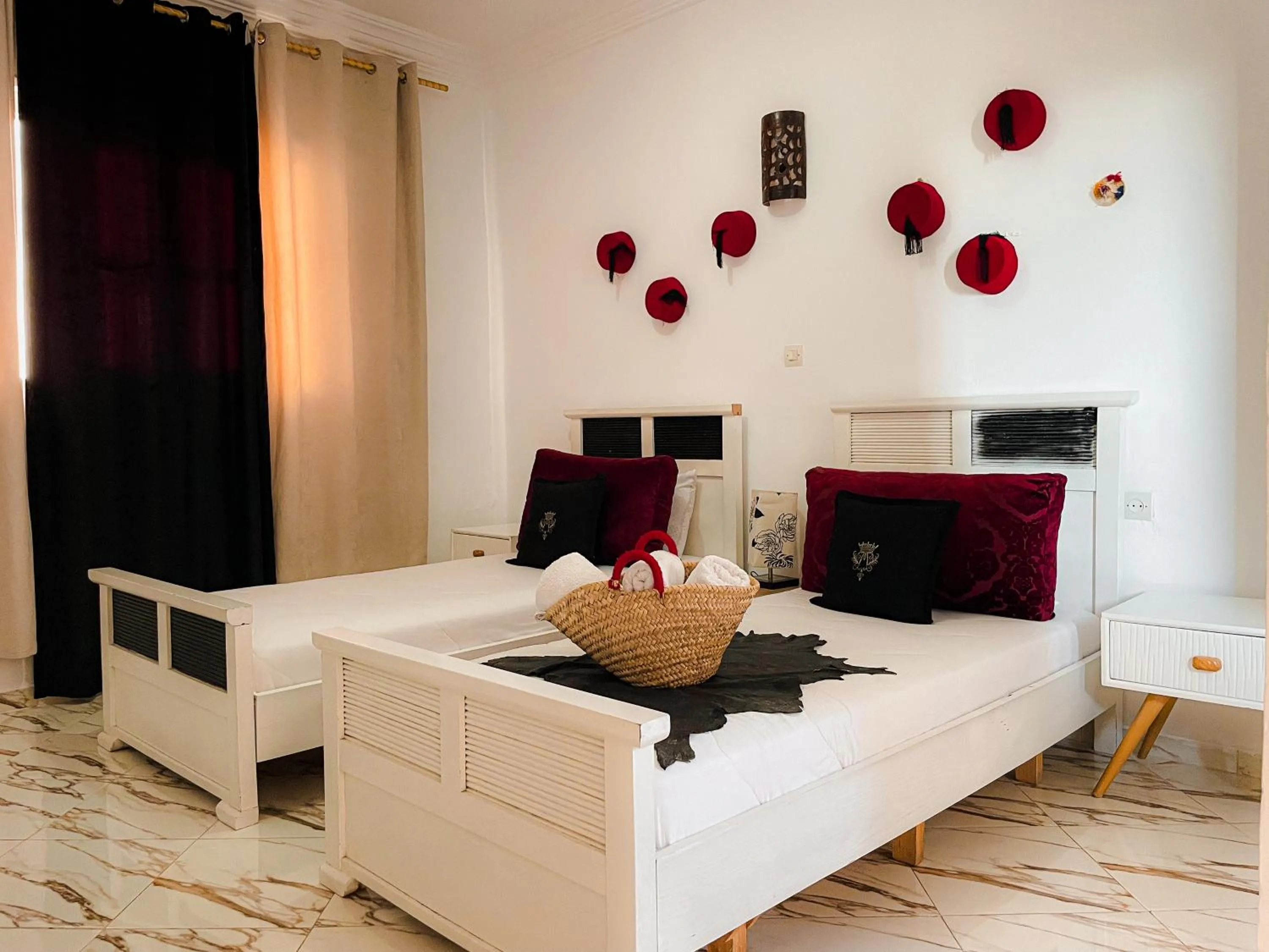 Bed in Hotel Princesse Ilham